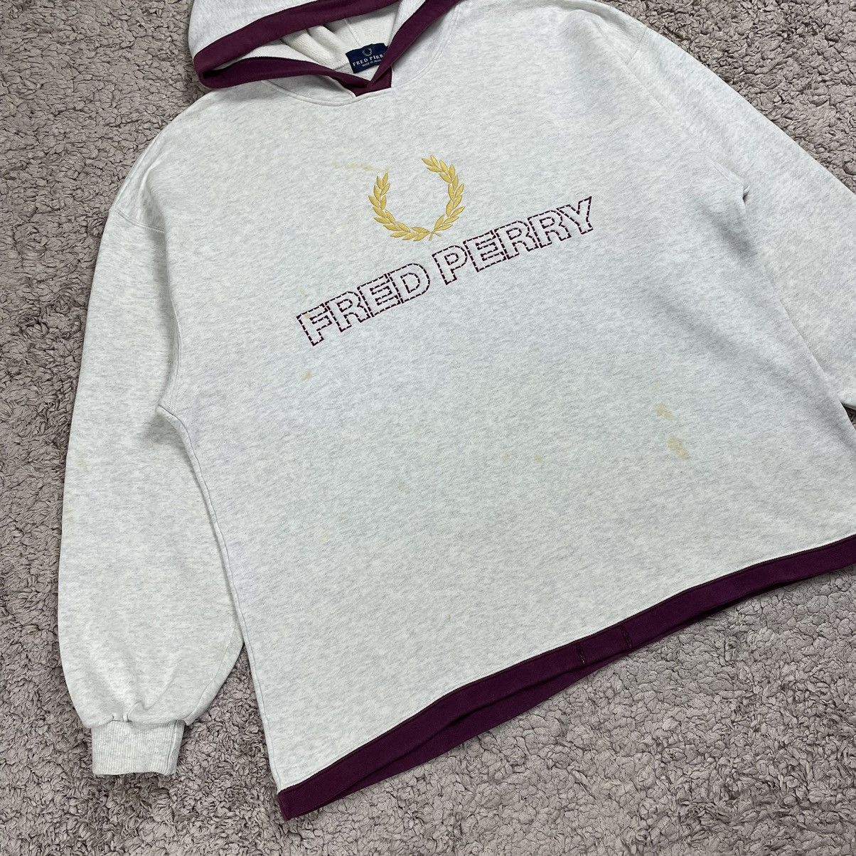 Designer Vintage Fred Perry Big Logo Hoodie Size US XL / EU 56 / 4 - 3 Thumbnail