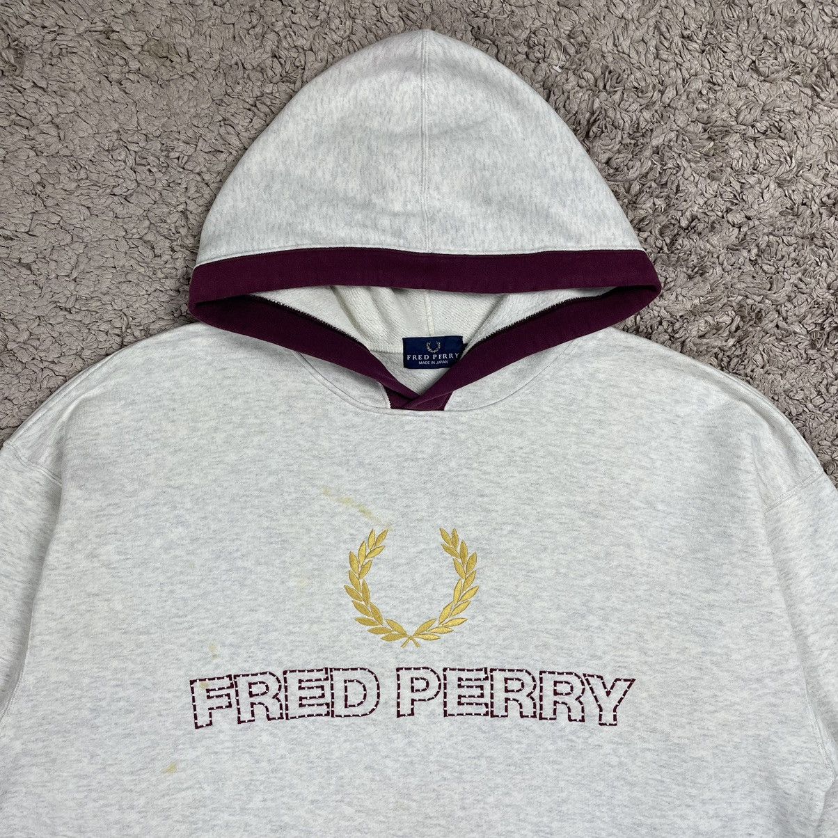 Designer Vintage Fred Perry Big Logo Hoodie Size US XL / EU 56 / 4 - 5 Thumbnail