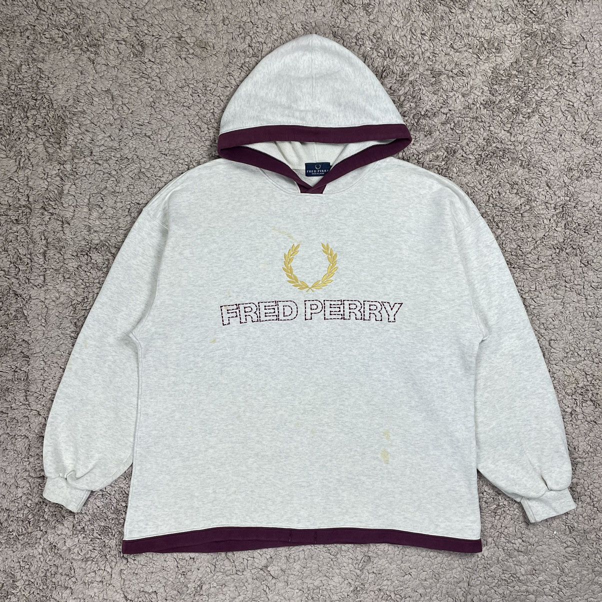Designer Vintage Fred Perry Big Logo Hoodie Size US XL / EU 56 / 4 - 1 Thumbnail