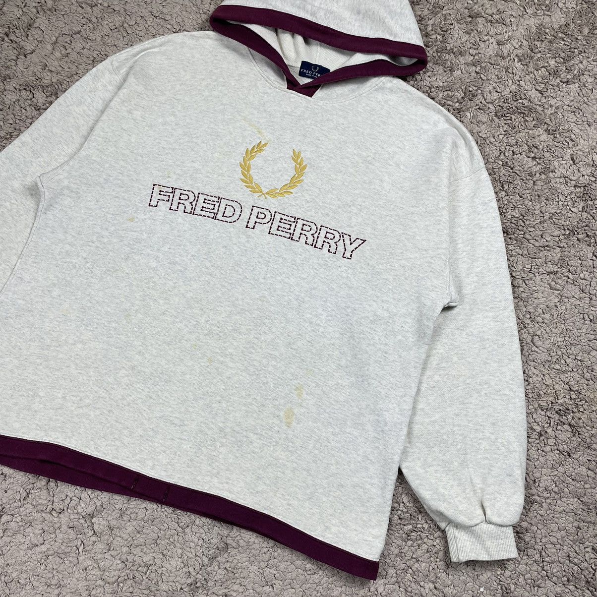 Designer Vintage Fred Perry Big Logo Hoodie Size US XL / EU 56 / 4 - 4 Thumbnail