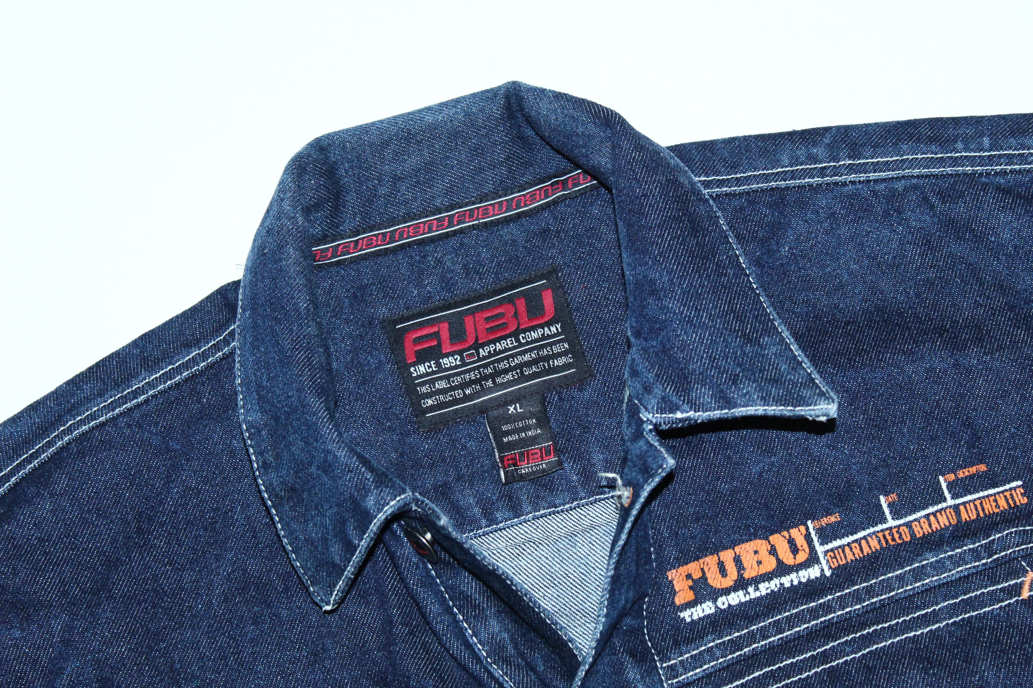 Fubu 90s Vtg Fubu OG Baggy Rap Raw Denim Work Jacket Size US L / EU 52-54 / 3 - 4 Thumbnail