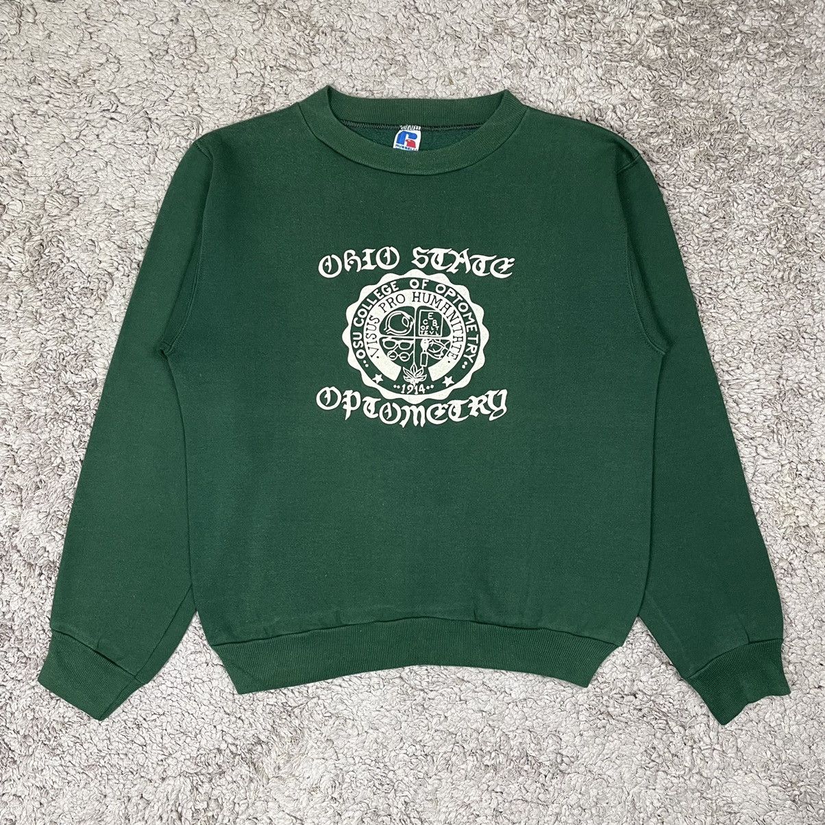 Image of American College x Russell Athletic Vintage 80's Ohio State College Sweatshirt in Green (Size Small