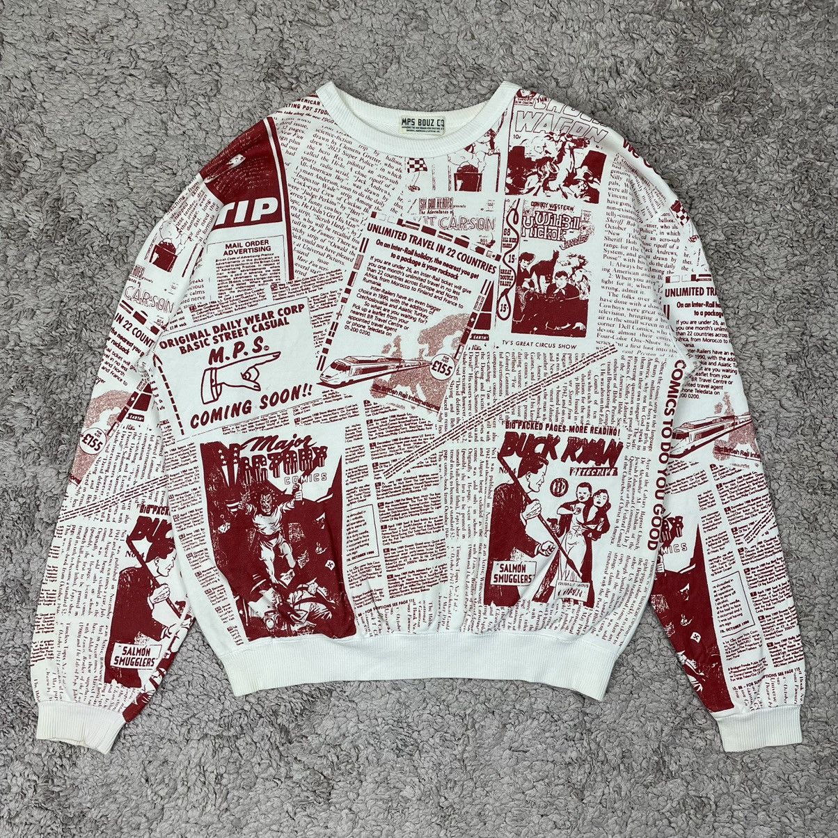 Vintage Vintage Fullprint American Comics Sweatshirt Size US L / EU 52-54 / 3 - 1 Thumbnail