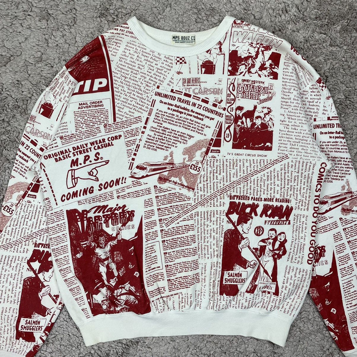 Vintage Vintage Fullprint American Comics Sweatshirt Size US L / EU 52-54 / 3 - 5 Thumbnail