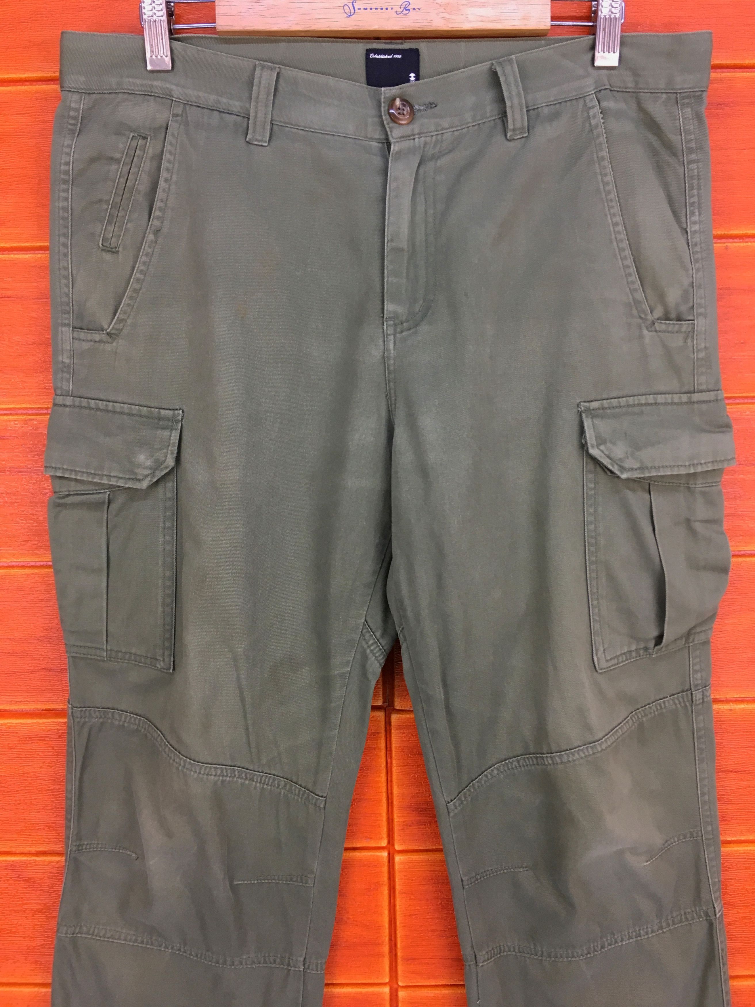 Japanese Brand TAKEO KIKUCHI Olive Green Military Tactical Cargo Pants Size US 35 - 3 Thumbnail