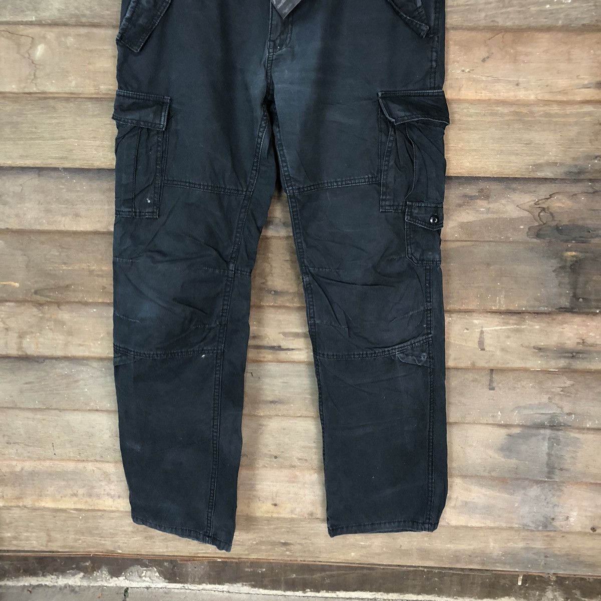Faded Glory Japanese Brand Dark Blue multipocket Cargo Pants #4641 Size US 32 / EU 48 - 3 Thumbnail
