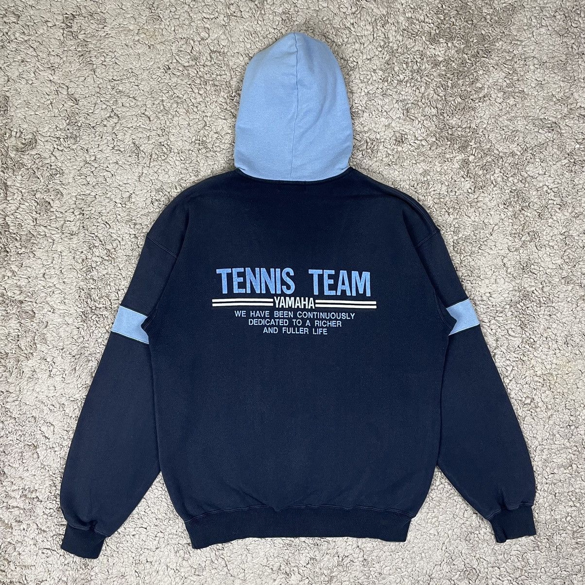 image of Vintage Yamaha Team Tennis Halfzipper Hoodie Sweatshirt in Navy, Men's (Size Medium)