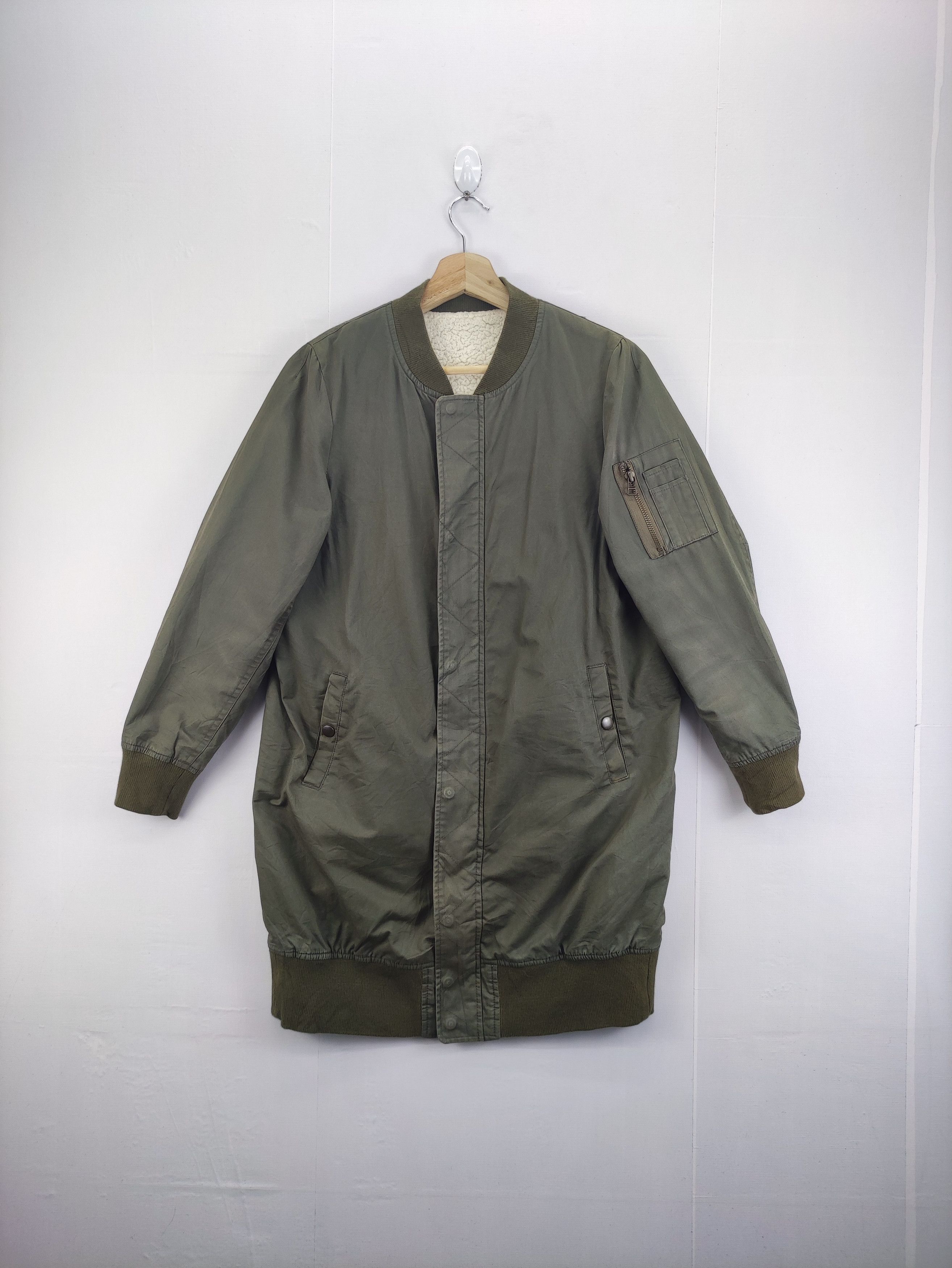 image of Vintage East Boy Jacket Reversible Style Bomber in Army Green, Men's (Size Small)