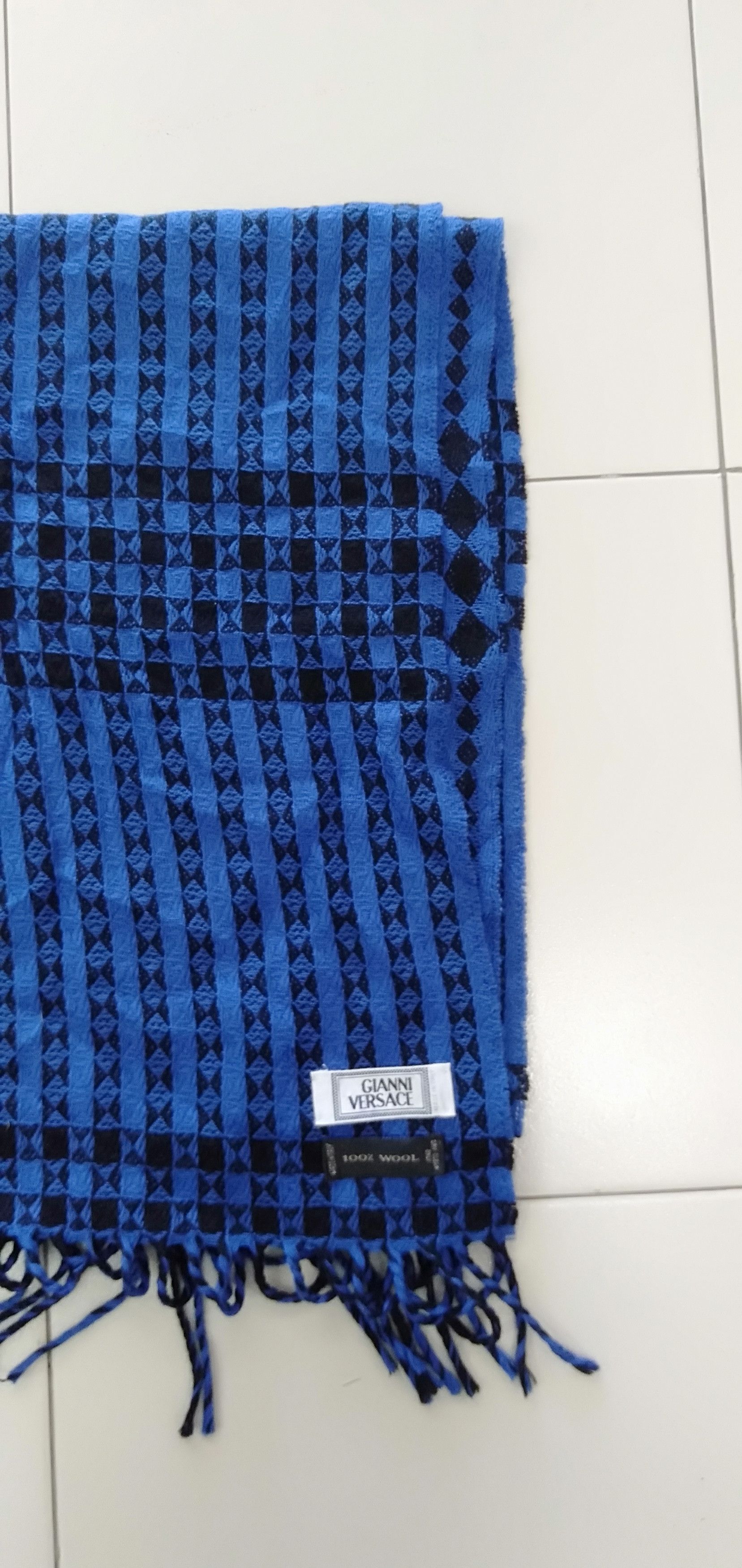 Versace Gianni Versace Blue Scarves Size ONE SIZE - 3 Thumbnail