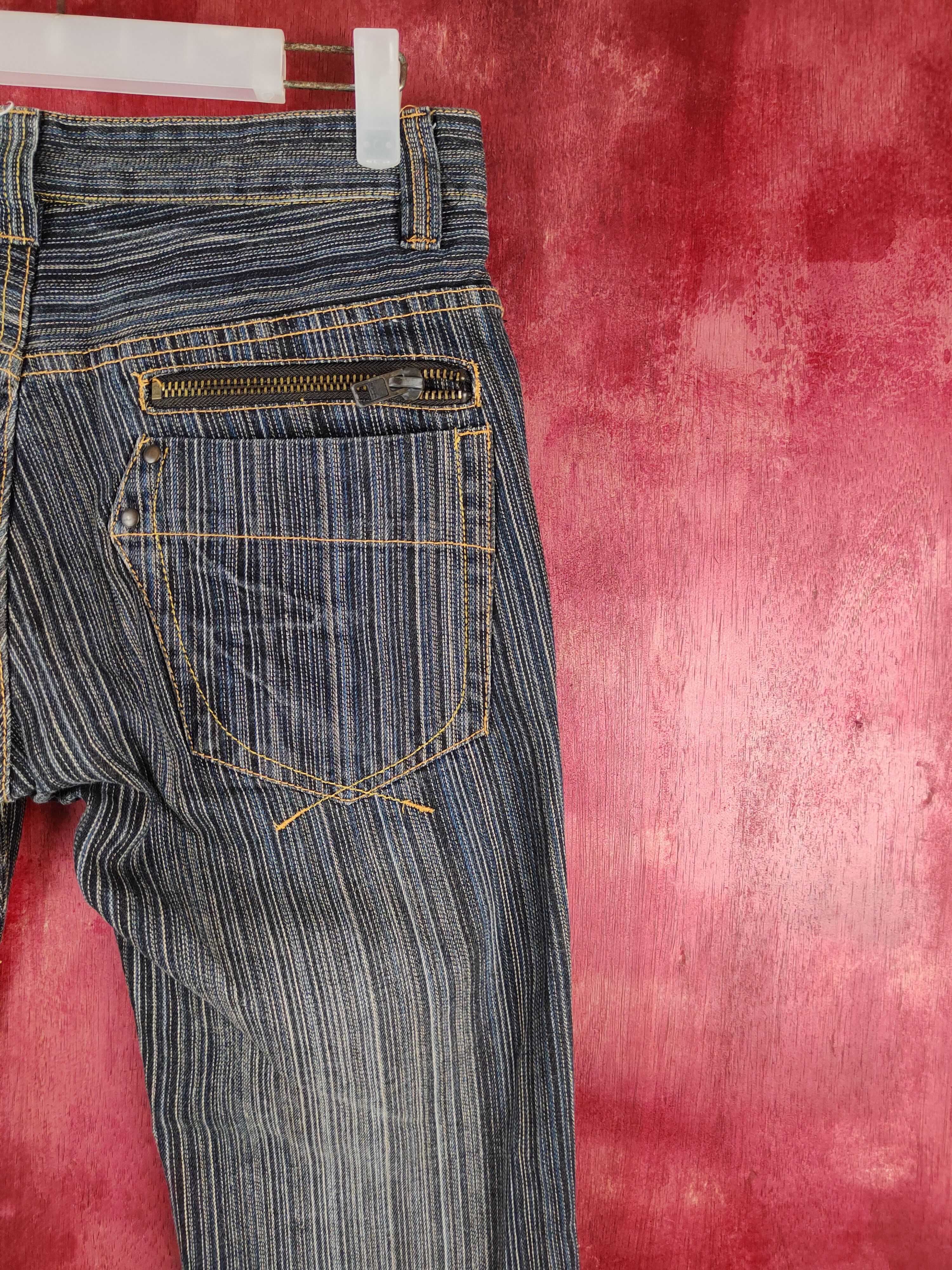 Japanese Brand Ikka Dark Blue Faded stripe denim Jeans pants #S1111 Size 30" / US 8 / IT 44 - 10 Thumbnail