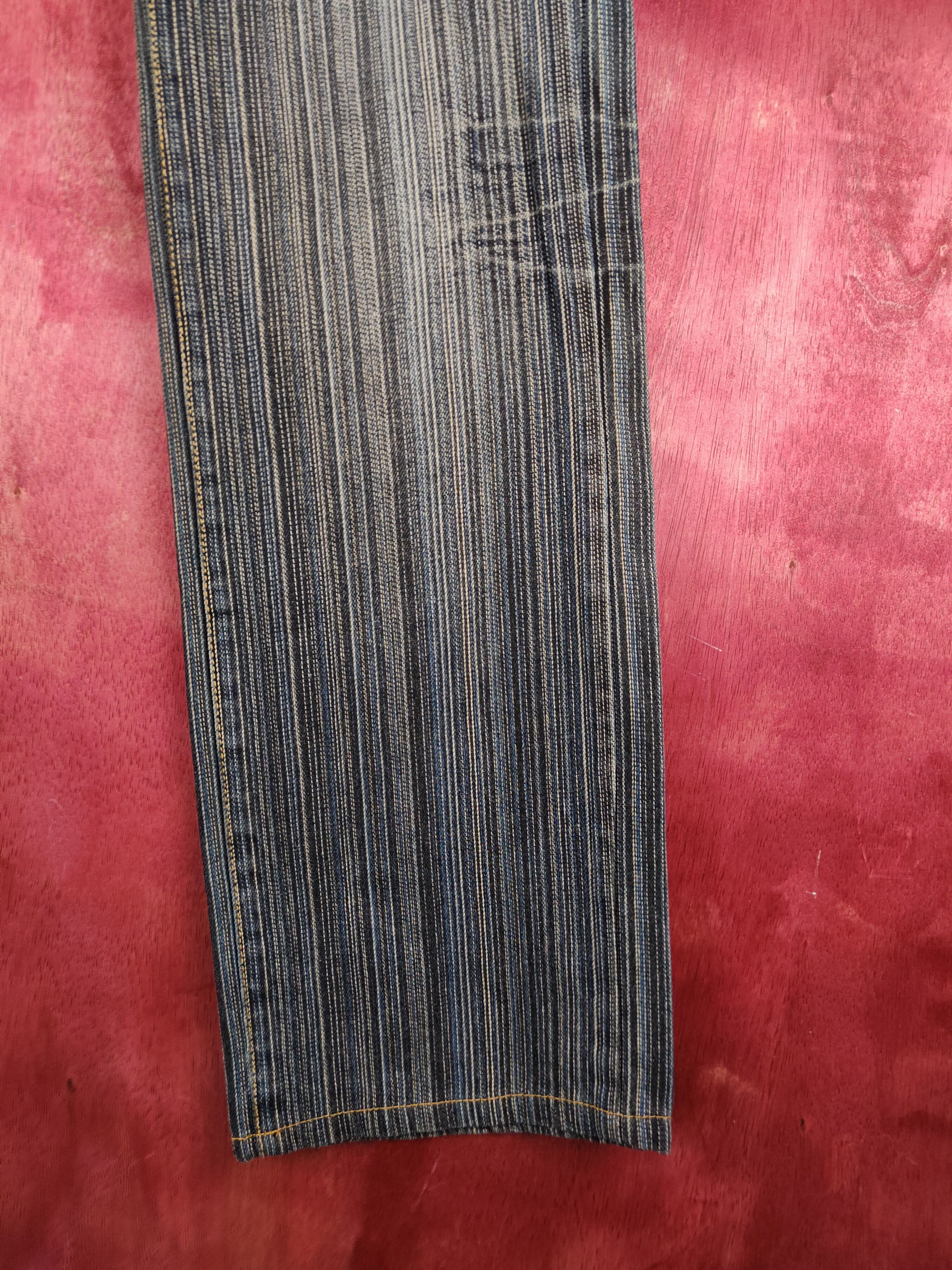 Japanese Brand Ikka Dark Blue Faded stripe denim Jeans pants #S1111 Size 30" / US 8 / IT 44 - 6 Thumbnail