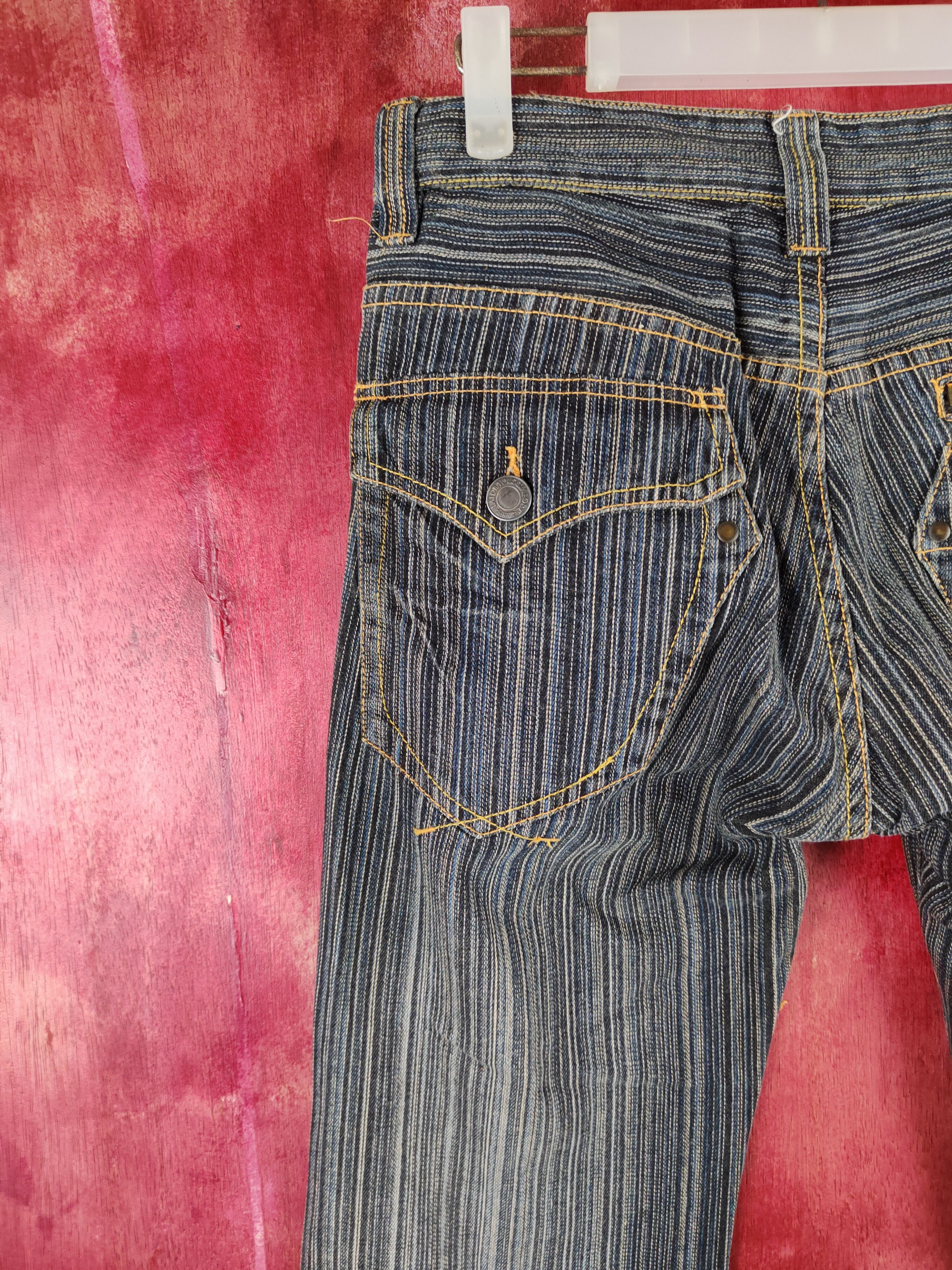 Japanese Brand Ikka Dark Blue Faded stripe denim Jeans pants #S1111 Size 30" / US 8 / IT 44 - 8 Thumbnail
