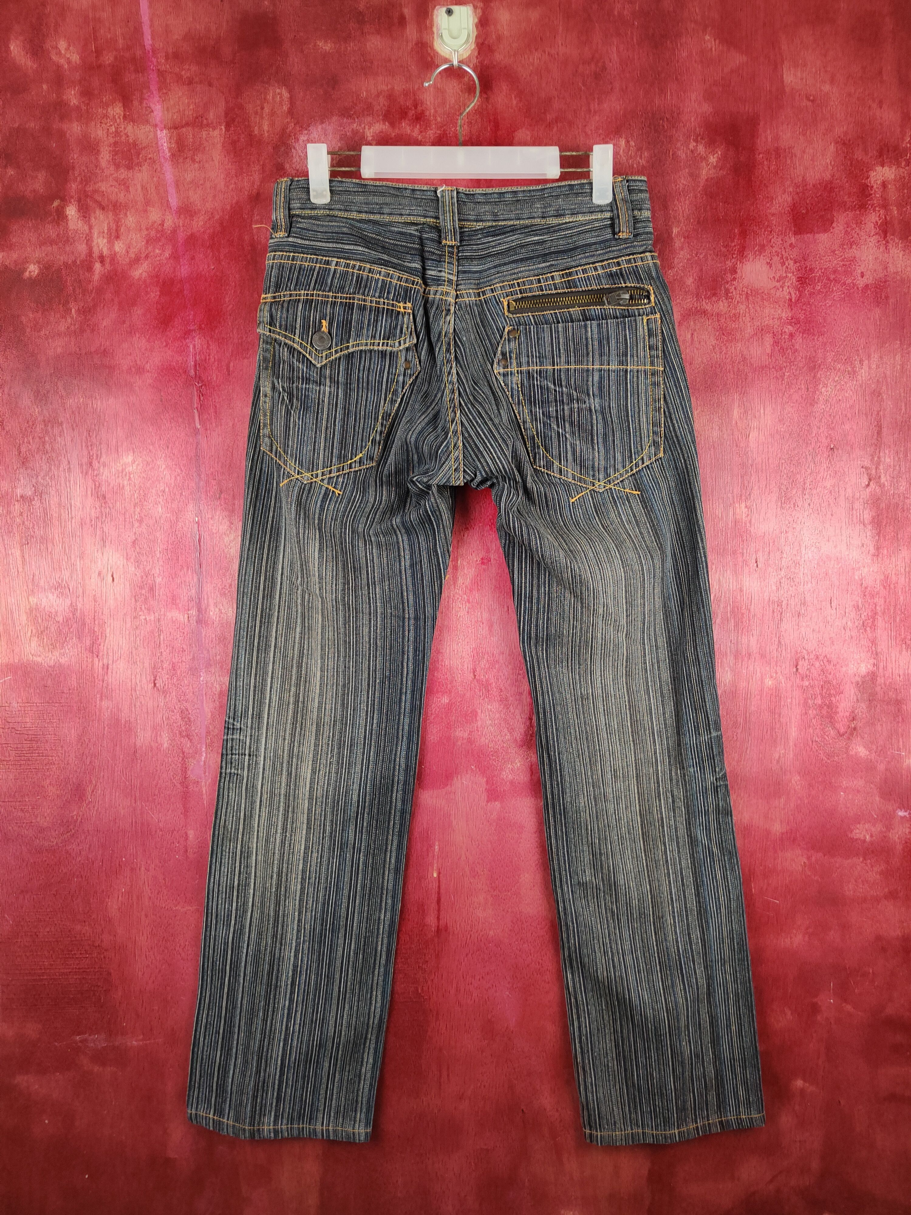 Japanese Brand Ikka Dark Blue Faded stripe denim Jeans pants #S1111 Size 30" / US 8 / IT 44 - 7 Thumbnail