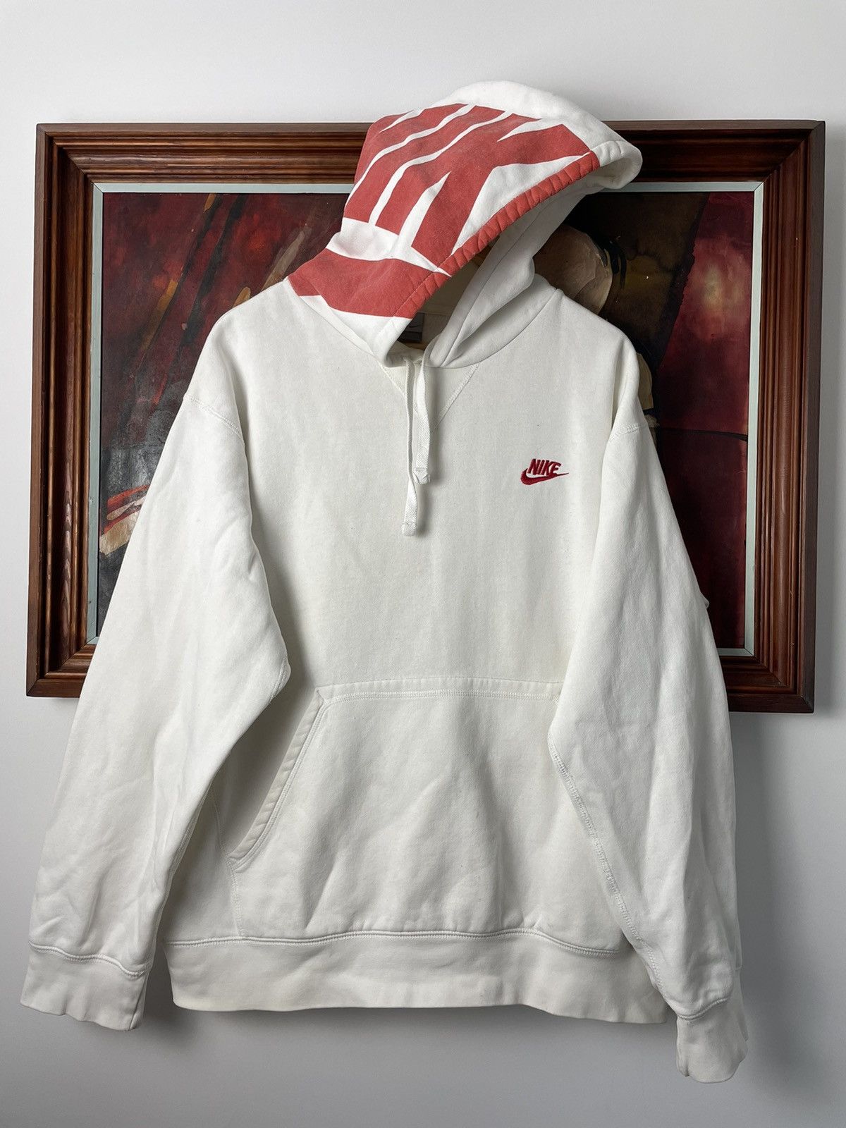 Nike Nike Vintage Y2k Mini Logo Swoosh Rare White Hoodie Hype Grailed
