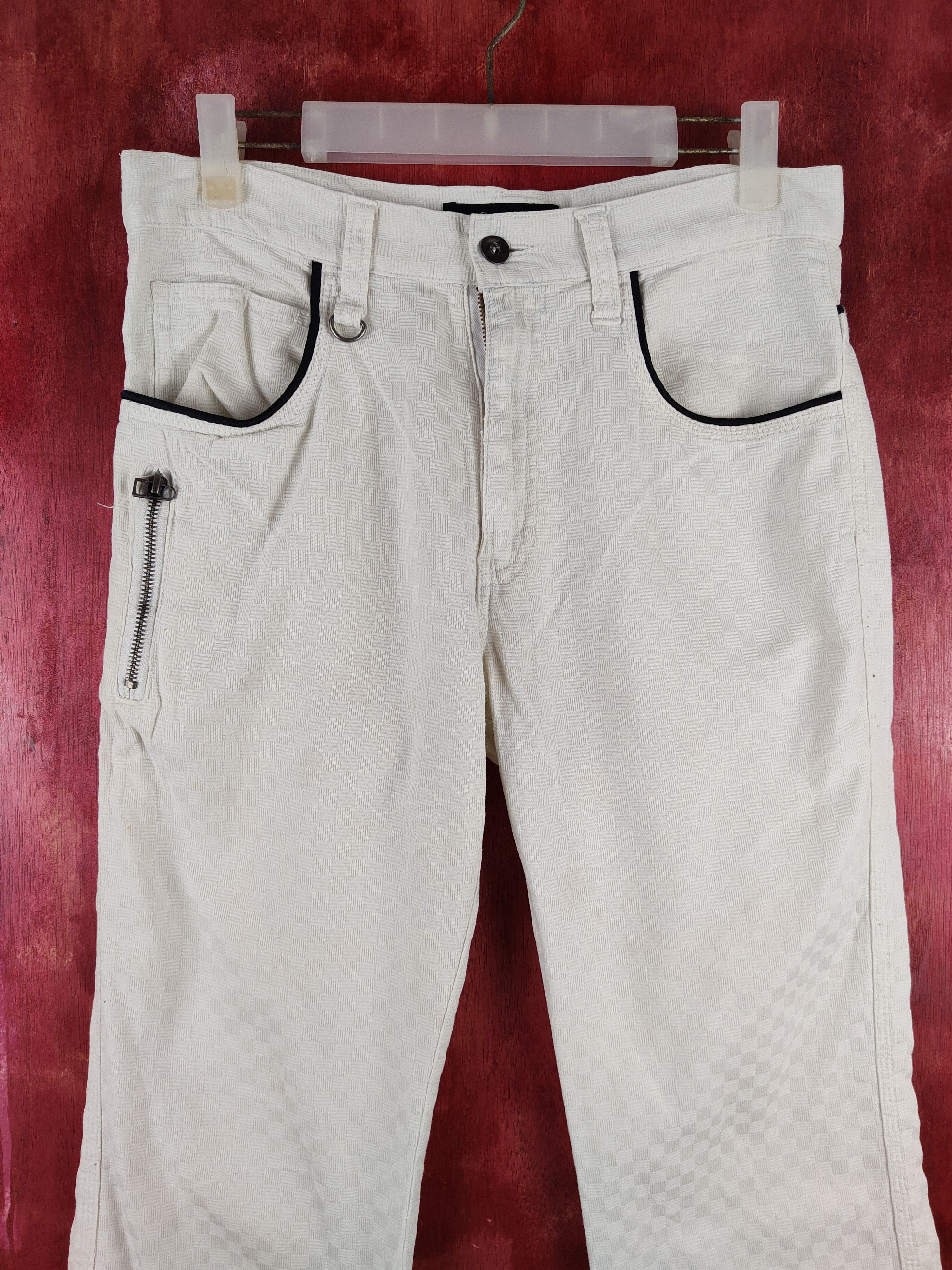 Japanese Brand × Seditionaries Root Three Style checkered White Casual Pants #S1109 Size 30" / US 8 / IT 44 - 2 Thumbnail