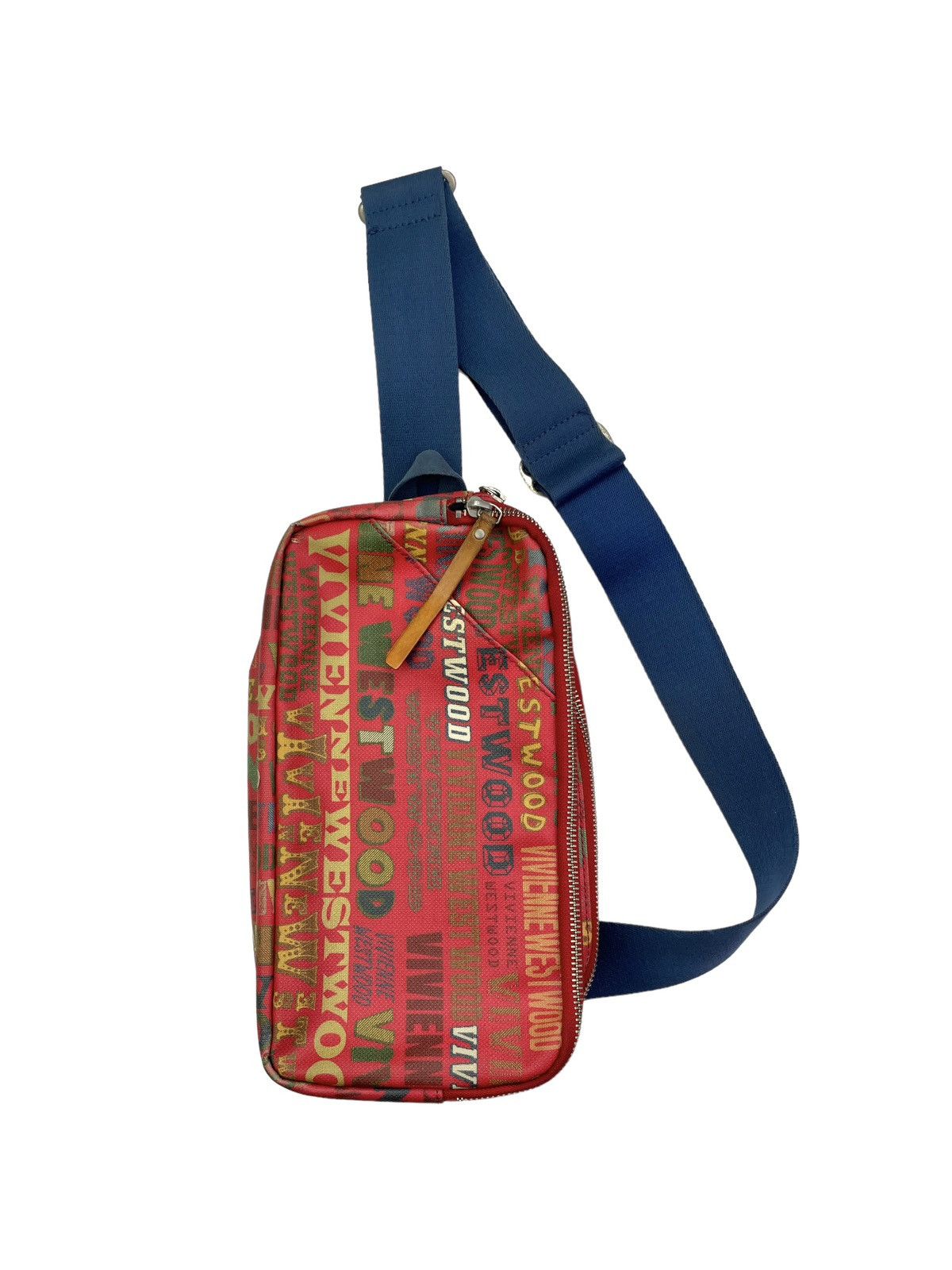 image of Vivienne Westwood Spell Out Crossbody Sling Bag in Red, Men's