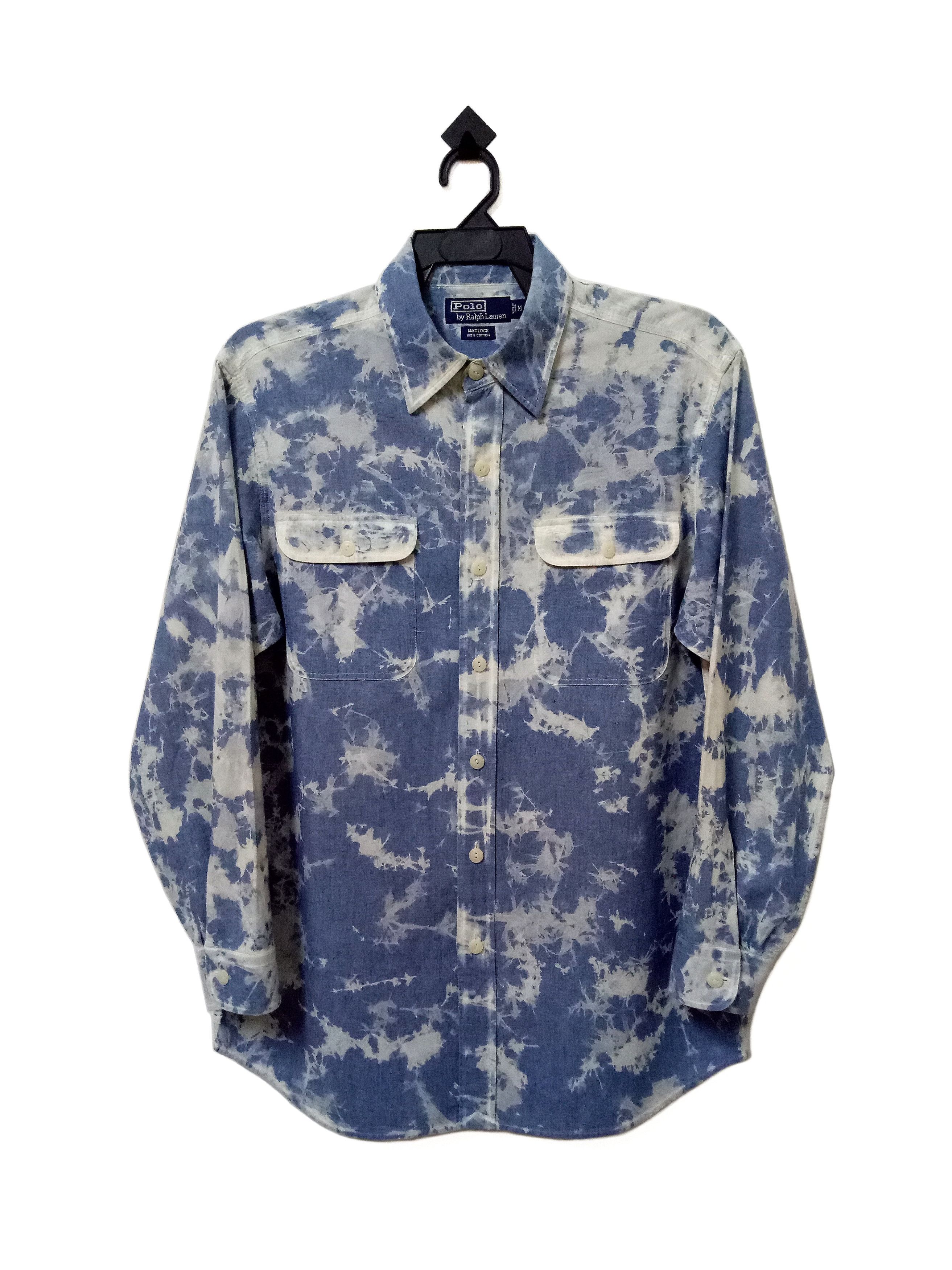 Polo Ralph Lauren 🔥🔥🔥Polo Ralph Lauren Cloud Motive Matlock Acid Wash Shirt Size US M / EU 48-50 / 2 - 1 Thumbnail