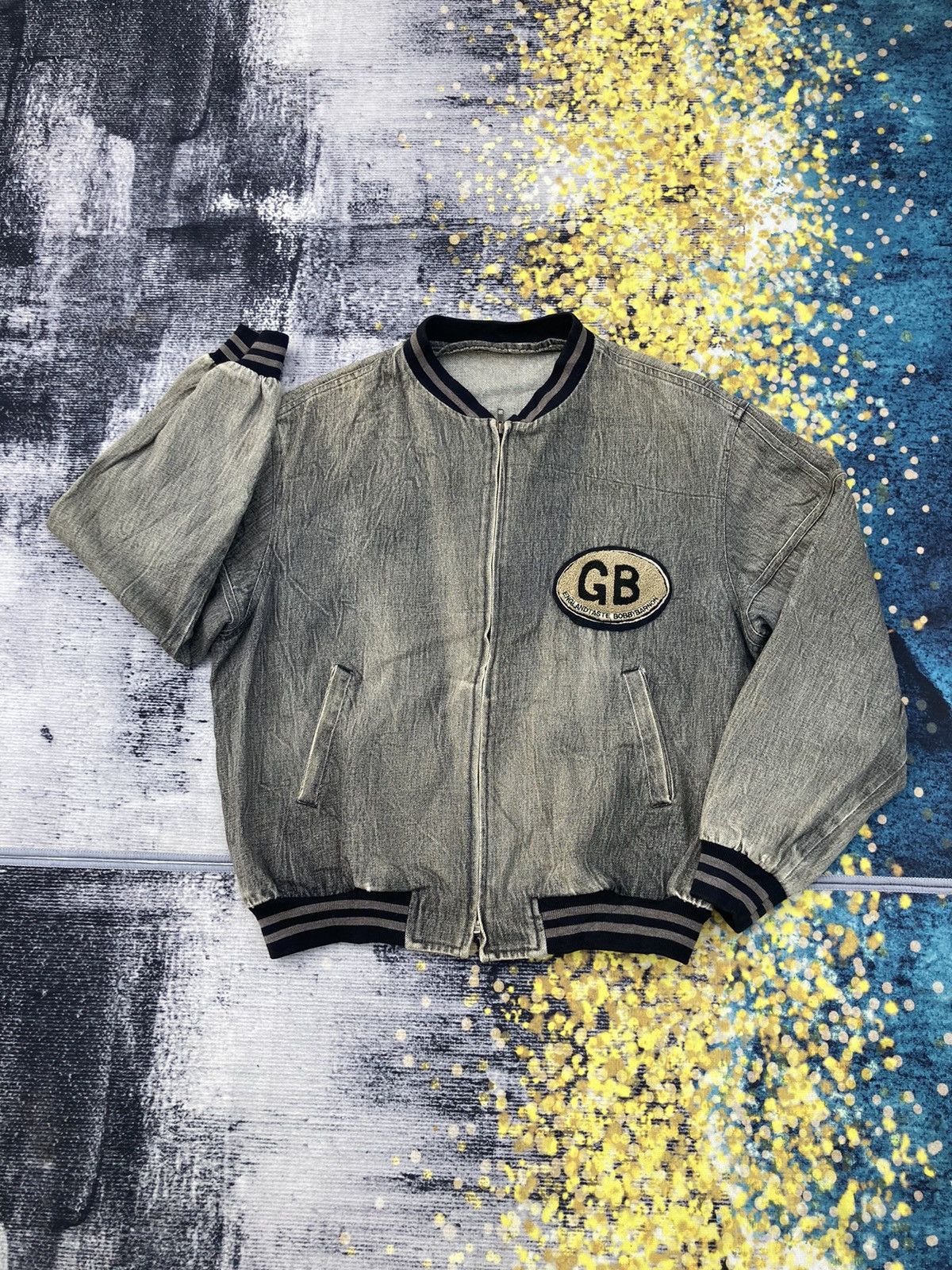 Japanese Brand BOBBY BARNON DENIM BOMBER JACKET Size US L / EU 52-54 / 3 - 1 Thumbnail