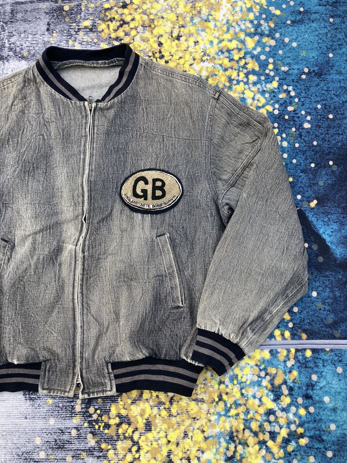 Japanese Brand BOBBY BARNON DENIM BOMBER JACKET Size US L / EU 52-54 / 3 - 4 Thumbnail