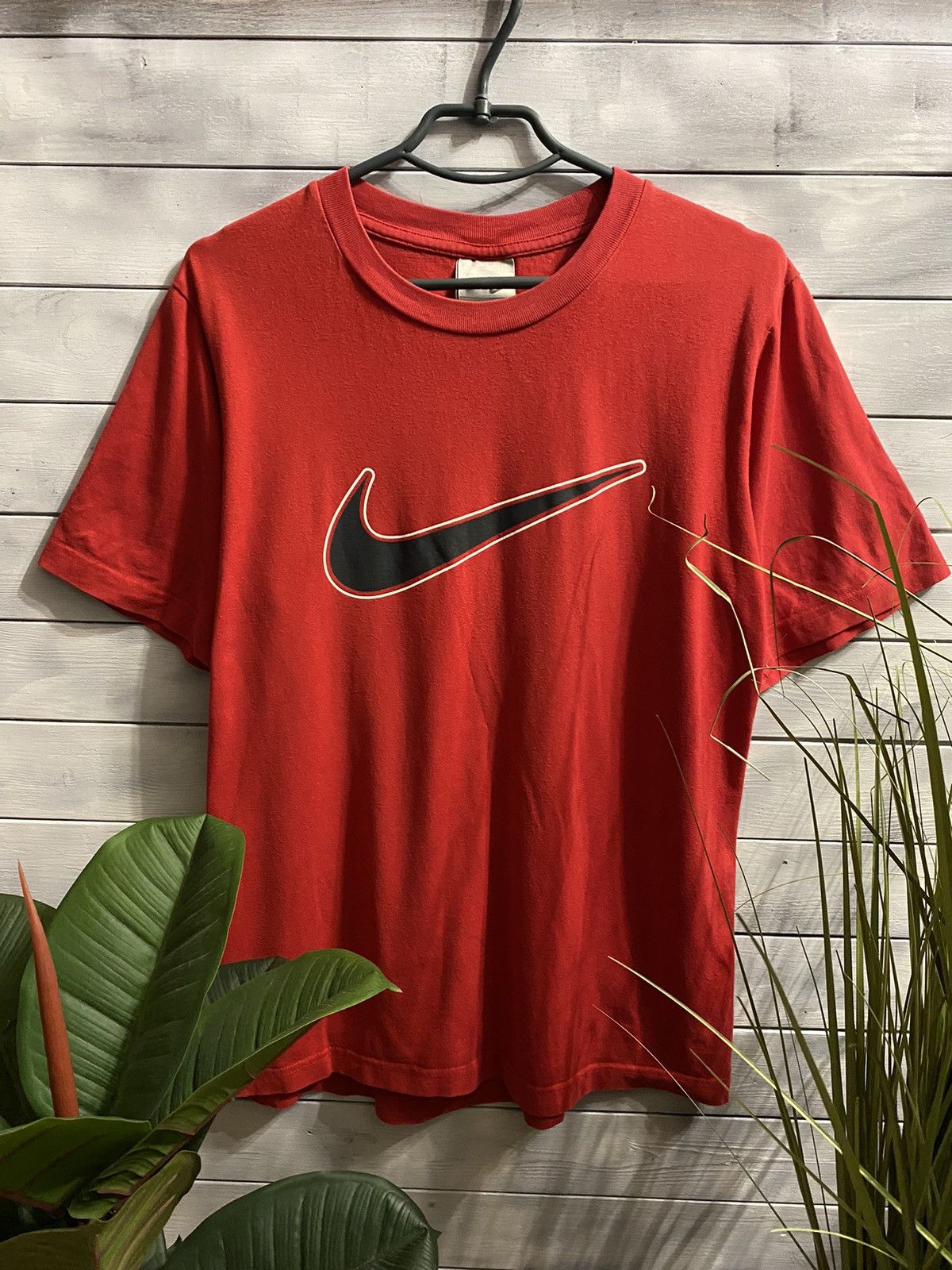 Nike × Vintage Rare Vintage T-Shirt Nike Big Logo Centr Swoosh. Drill Y2K Size US M / EU 48-50 / 2 - 1 Thumbnail