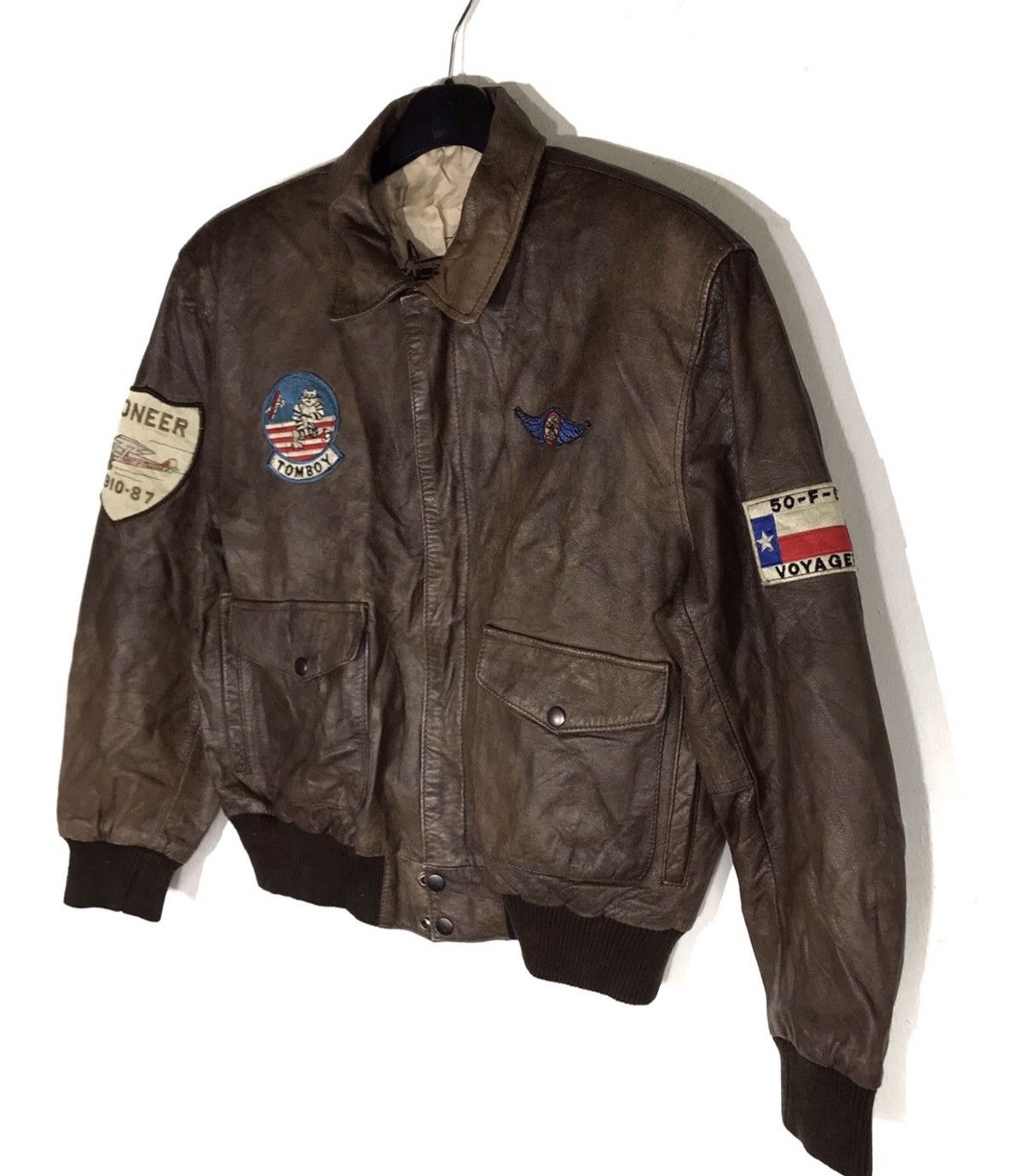Flight Club Vintage Flight Club Voyager Leather Bomber Jacket Size US L / EU 52-54 / 3 - 2 Thumbnail