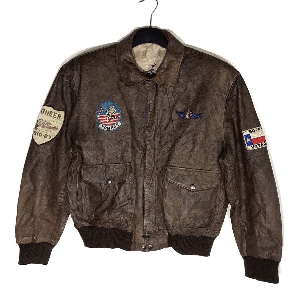 Flight Club Vintage Flight Club Voyager Leather Bomber Jacket Size US L / EU 52-54 / 3 - 3 Thumbnail