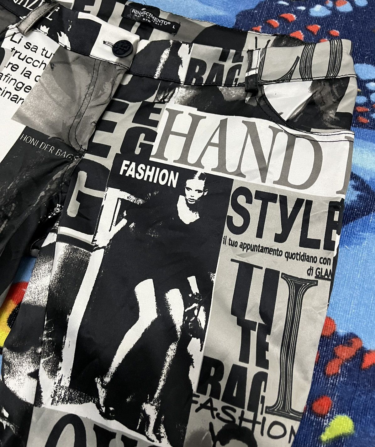 Designer RINASCIMENTO Made in Italy Pant x Rare Design Size 33" - 9 Thumbnail