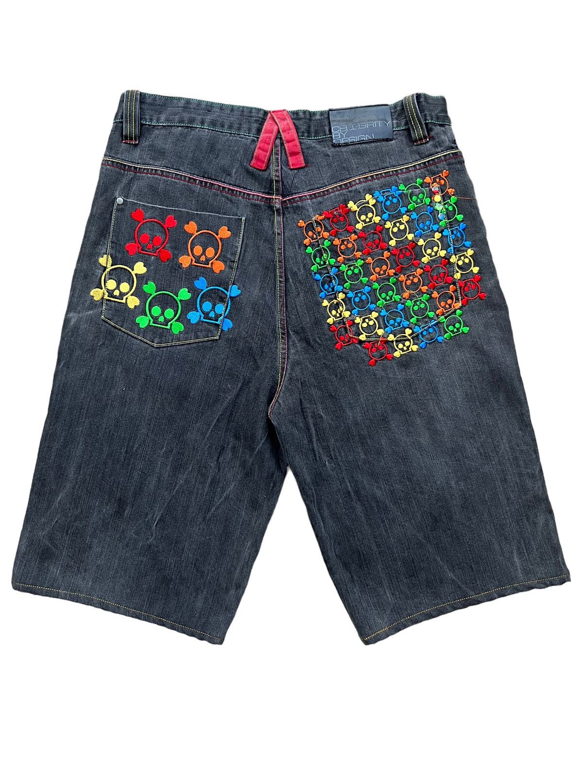 Celebrity By Design Japan Skull Bones Baggy Jorts Jeans