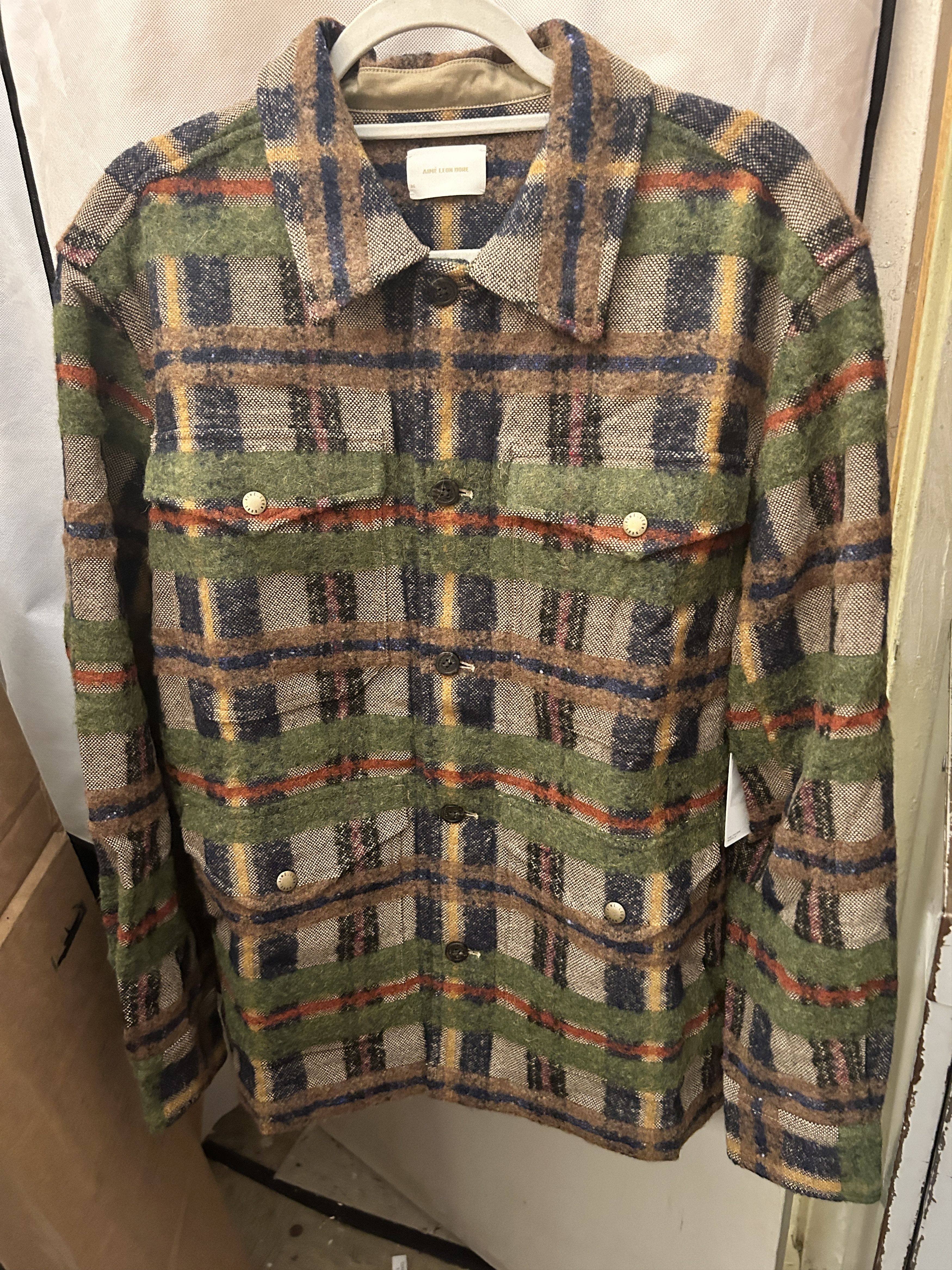 image of Aime Leon Dore Woven Plaid Overshirt - Plaid, Men's (Size Large)