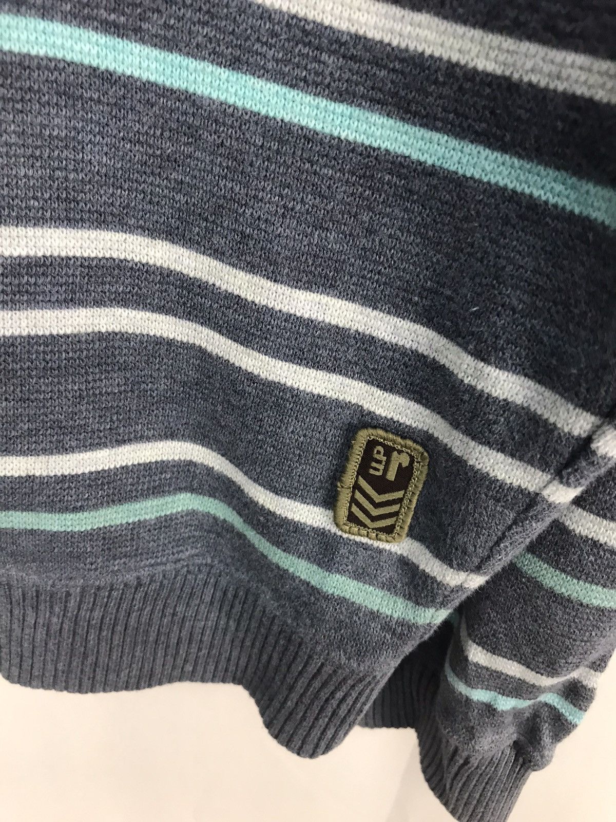 Japanese Brand Up renoma half zipper stripe sweatshirt Size US L / EU 52-54 / 3 - 6 Thumbnail