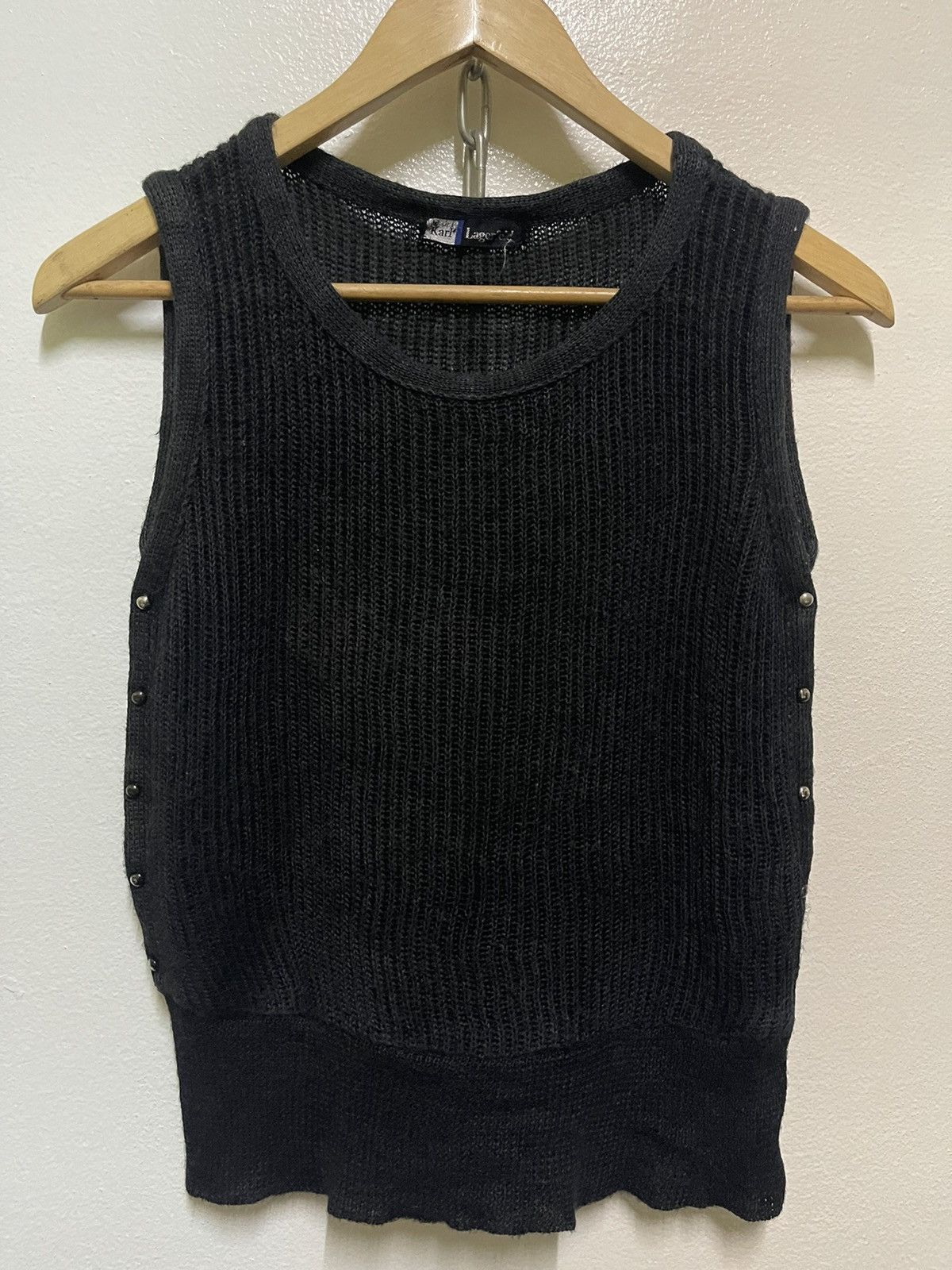 Karl Lagerfeld Karl Lagerfeld Knit Fishnet Studded Top Punk Size US XS / EU 42 / 0 - 1 Thumbnail