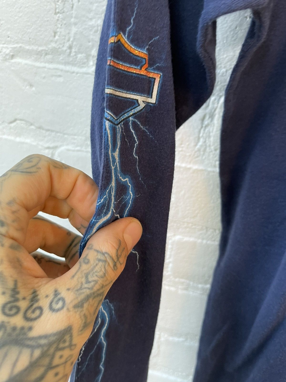 Harley Davidson × Vintage Vintage Harley Davidson LIGHTNING THUNDER LongSleeve Shirt Size US S / EU 44-46 / 1 - 7 Thumbnail