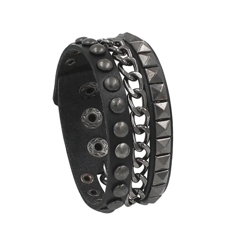 Leather PU Leather Studded Bracelet Size ONE SIZE - 1 Thumbnail