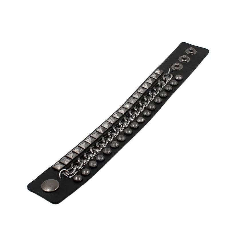 Leather PU Leather Studded Bracelet Size ONE SIZE - 3 Thumbnail