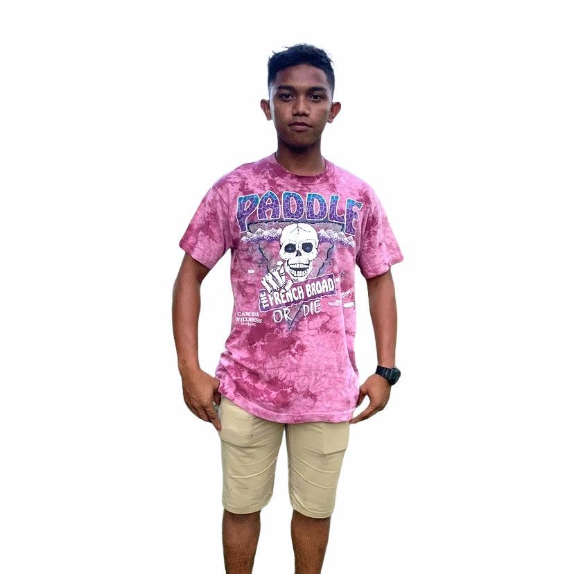 Fruit Of The Loom × Vintage Vintage 90’s The French Broad Paddle Or Die Tie-Dye Tee Size US M / EU 48-50 / 2 - 1 Thumbnail