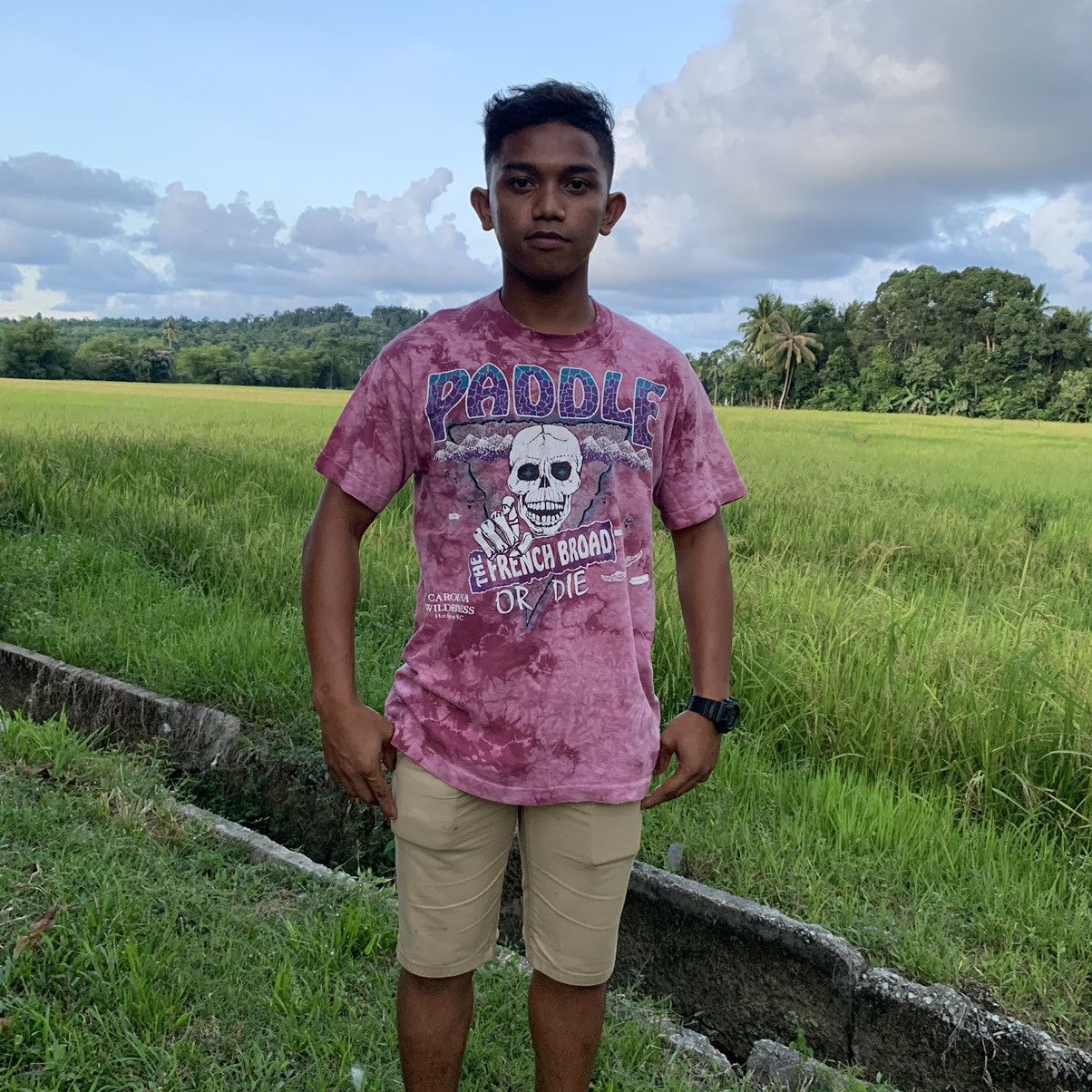 Fruit Of The Loom × Vintage Vintage 90’s The French Broad Paddle Or Die Tie-Dye Tee Size US M / EU 48-50 / 2 - 2 Thumbnail