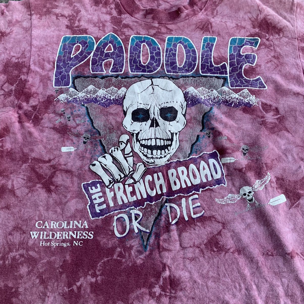 Fruit Of The Loom × Vintage Vintage 90’s The French Broad Paddle Or Die Tie-Dye Tee Size US M / EU 48-50 / 2 - 6 Thumbnail