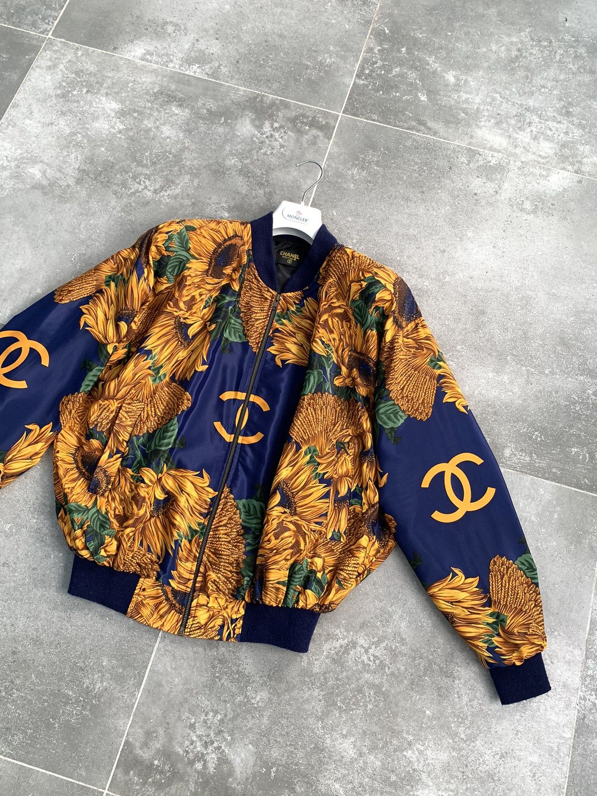 Other × Vintage Vintage Style Print Bomber Jacket Coat SILK Gold Size US M / EU 48-50 / 2 - 3 Thumbnail