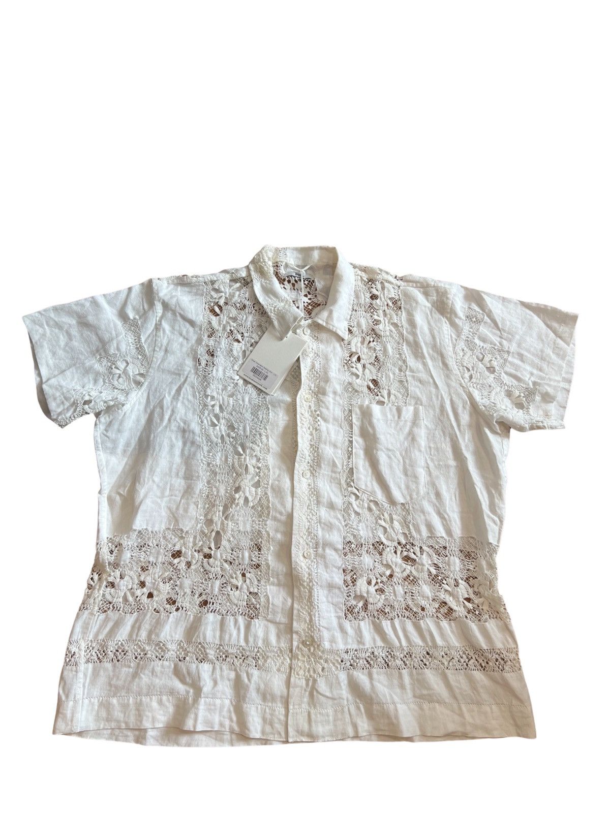 image of Bode Lace Shirt in White, Men's (Size XL)