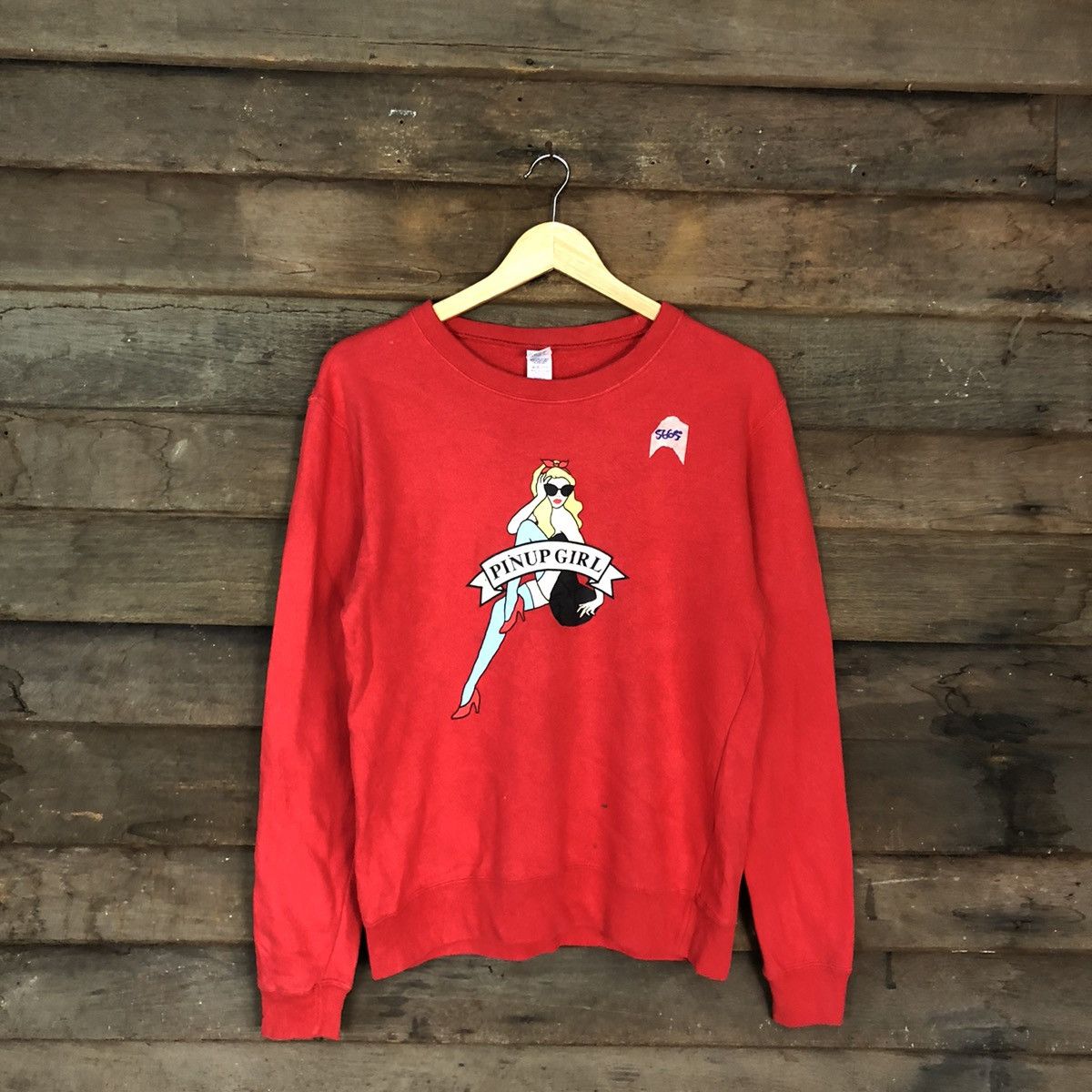 Japanese Brand × Seditionaries Pinup Girl like hysteric glamour Red Sweatshirt #5665 Size US M / EU 48-50 / 2 - 1 Thumbnail