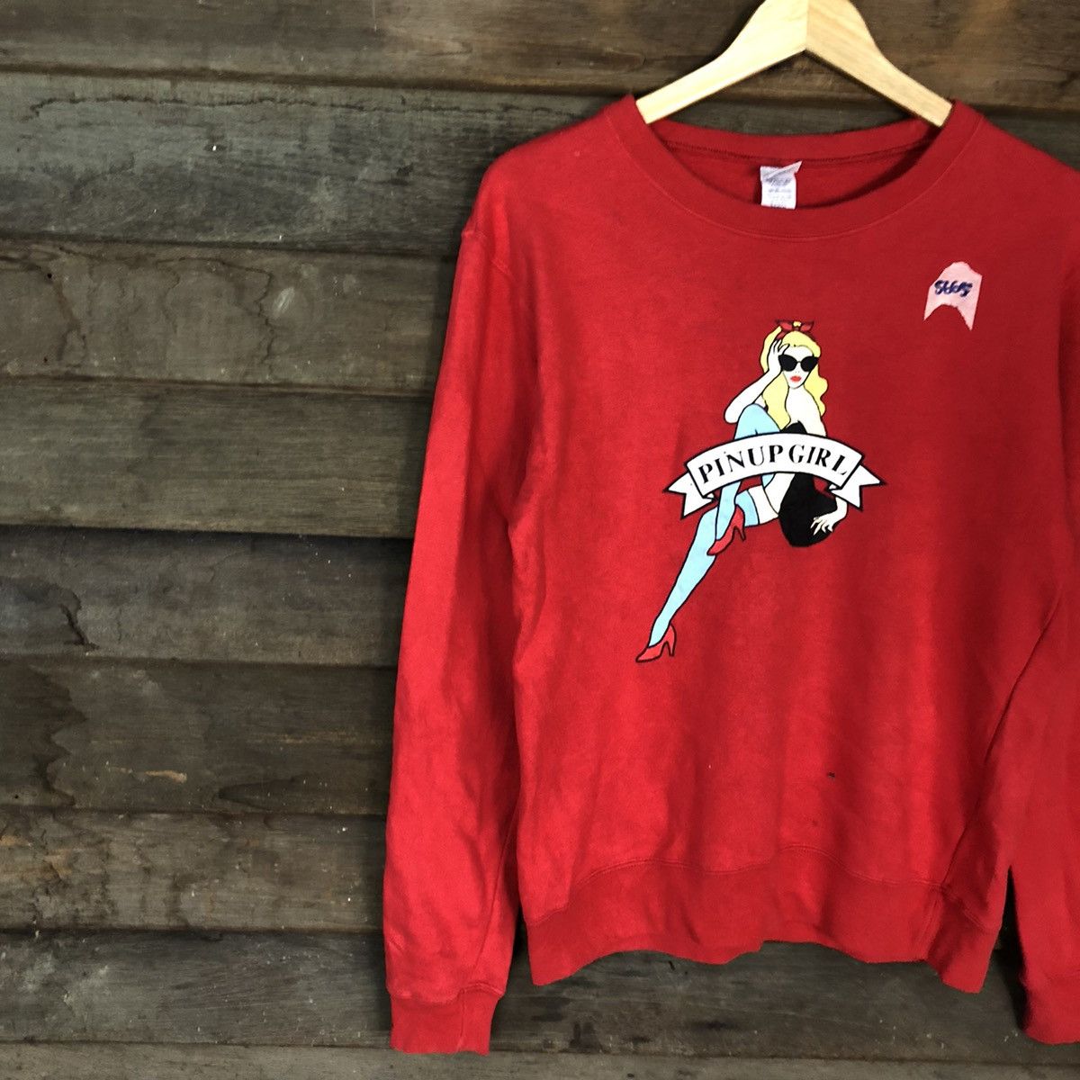 Japanese Brand × Seditionaries Pinup Girl like hysteric glamour Red Sweatshirt #5665 Size US M / EU 48-50 / 2 - 7 Thumbnail