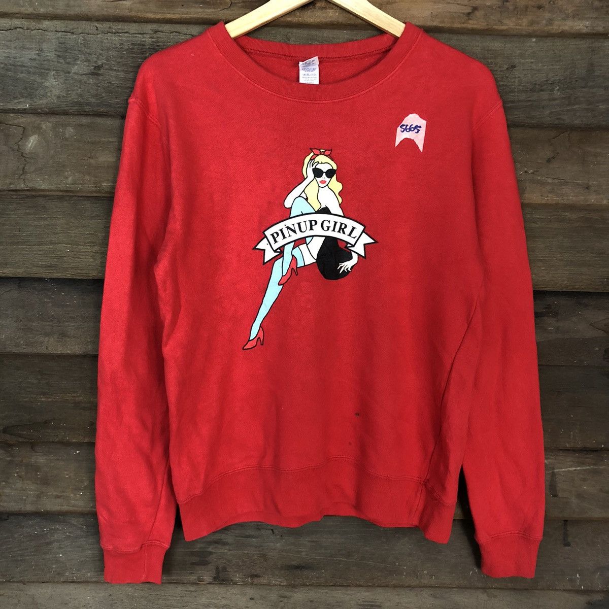 Japanese Brand × Seditionaries Pinup Girl like hysteric glamour Red Sweatshirt #5665 Size US M / EU 48-50 / 2 - 8 Thumbnail