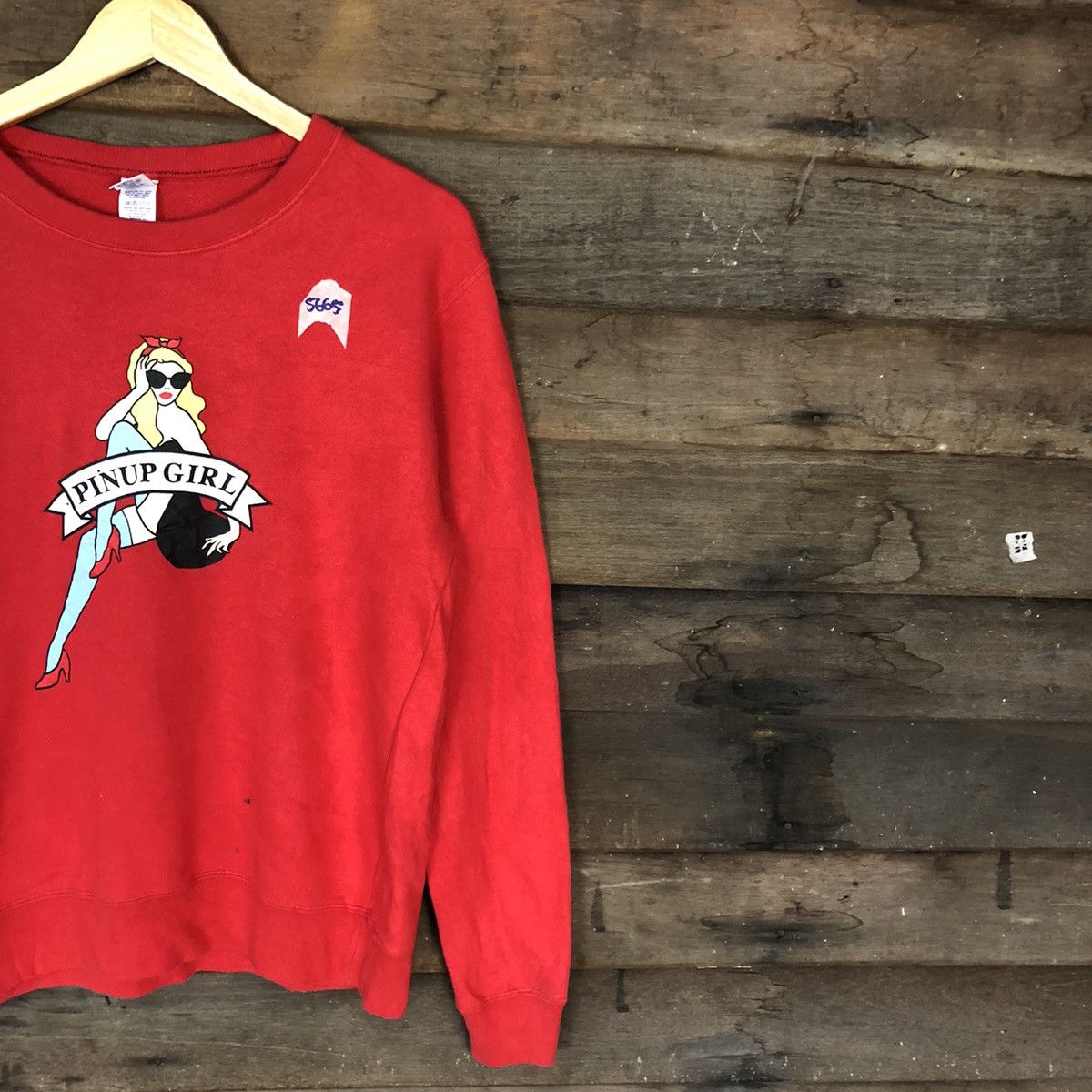 Japanese Brand × Seditionaries Pinup Girl like hysteric glamour Red Sweatshirt #5665 Size US M / EU 48-50 / 2 - 5 Thumbnail