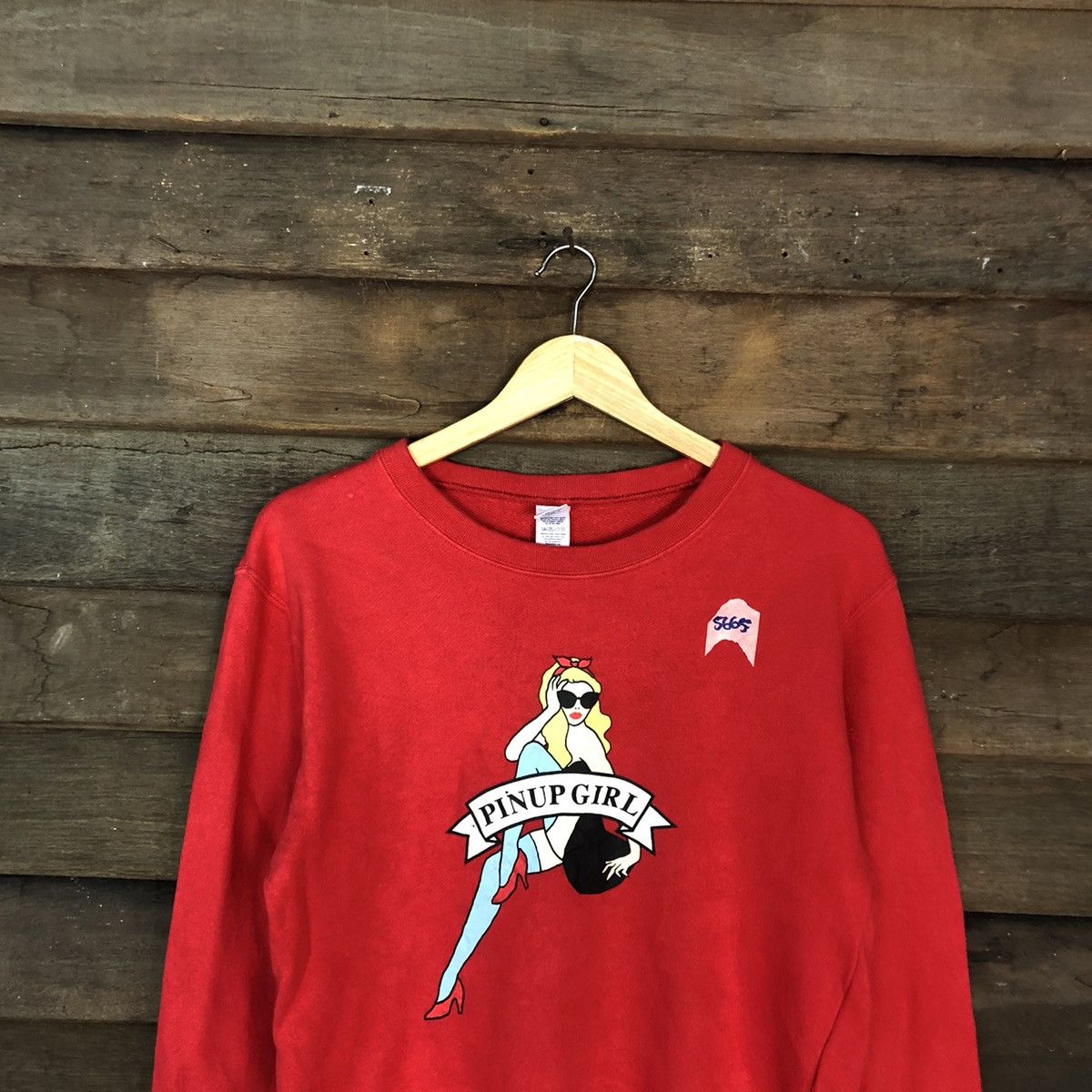 Japanese Brand × Seditionaries Pinup Girl like hysteric glamour Red Sweatshirt #5665 Size US M / EU 48-50 / 2 - 2 Thumbnail