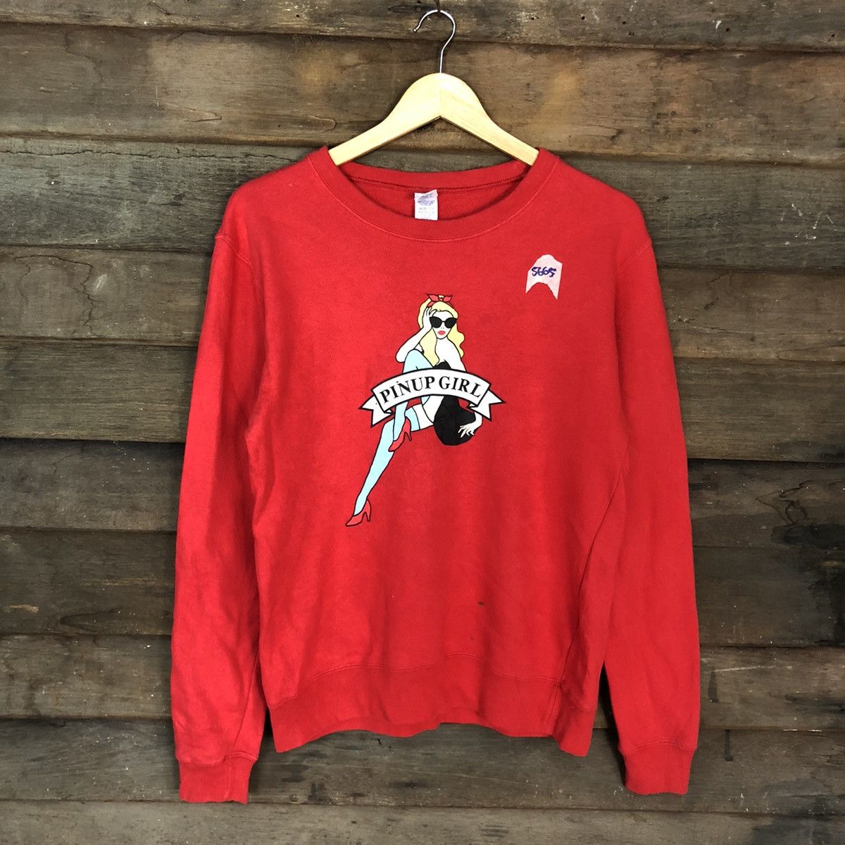 Japanese Brand × Seditionaries Pinup Girl like hysteric glamour Red Sweatshirt #5665 Size US M / EU 48-50 / 2 - 3 Thumbnail