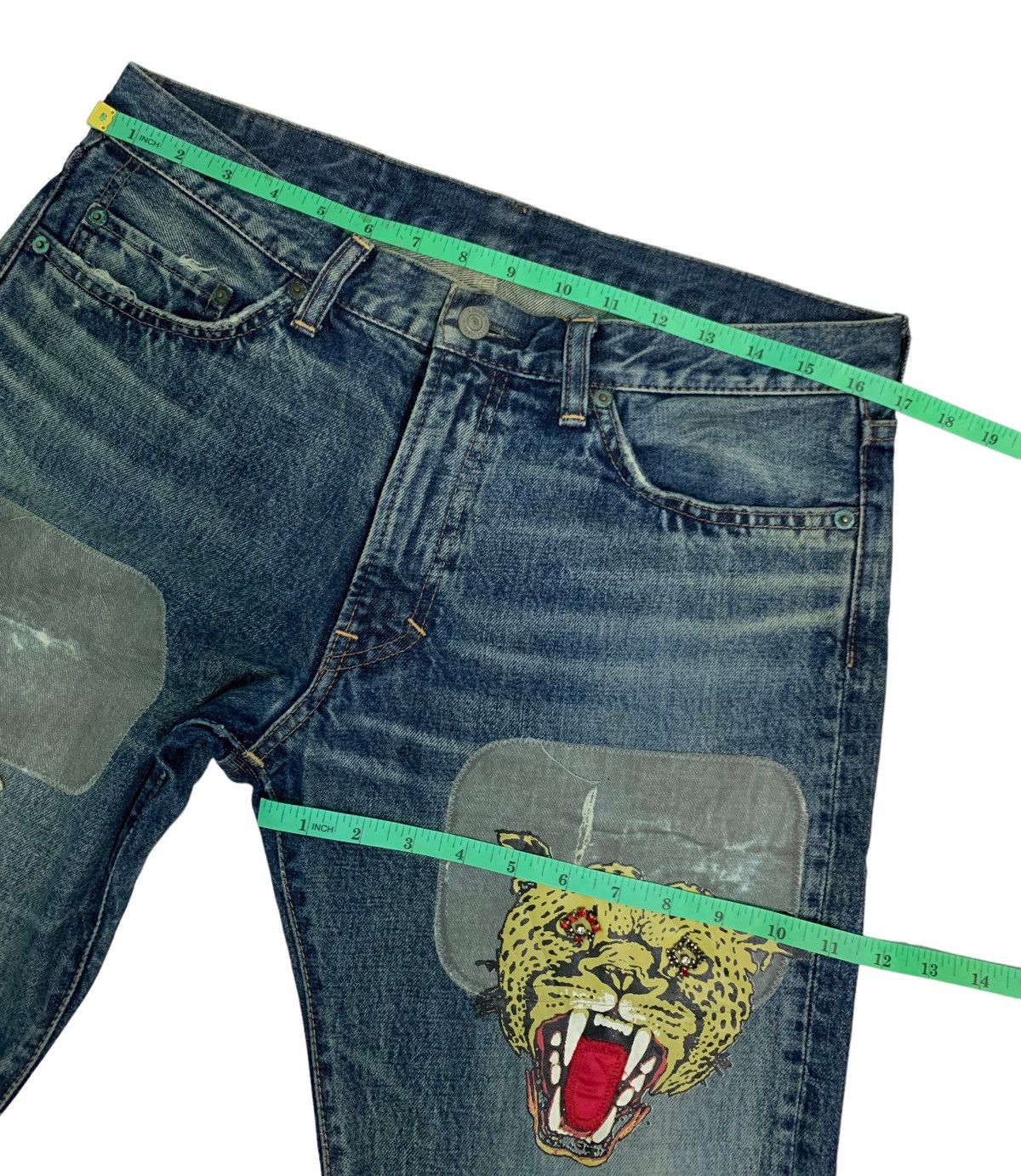 20471120 🔥Insane Design RNA Patch work Distressed Jeans Size US 32 / EU 48 - 14 Thumbnail