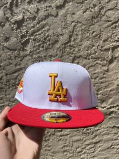 New Era Los Angeles Dodgers Captain Planet 2.0 40th Anniversary Patch Hat Club Exclusive 59FIFTY Fitted Hat Red/Teal