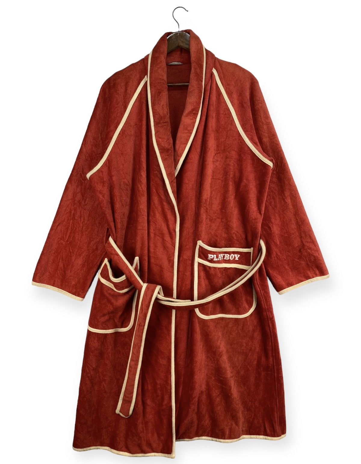 image of Playboy Bathrobe in Orange, Men's (Size Medium)