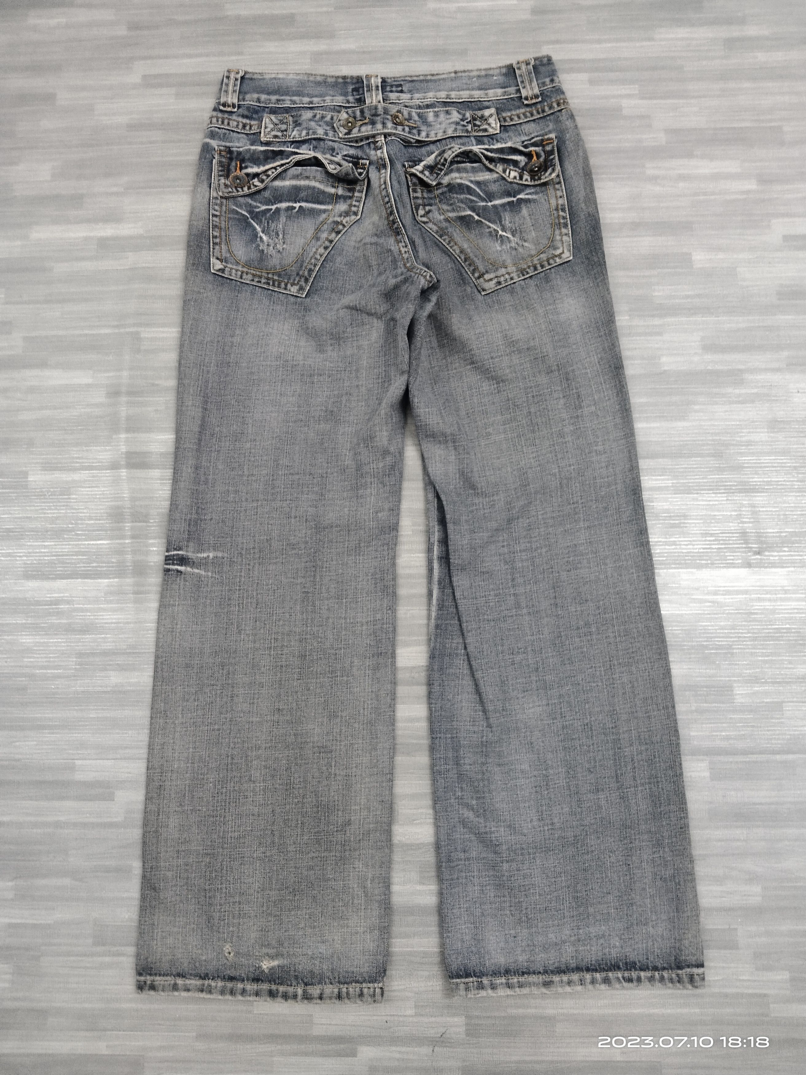 Japanese Brand BAGGY SICK ALL BLACK DENIM PANTS Size US 31 - 3 Thumbnail