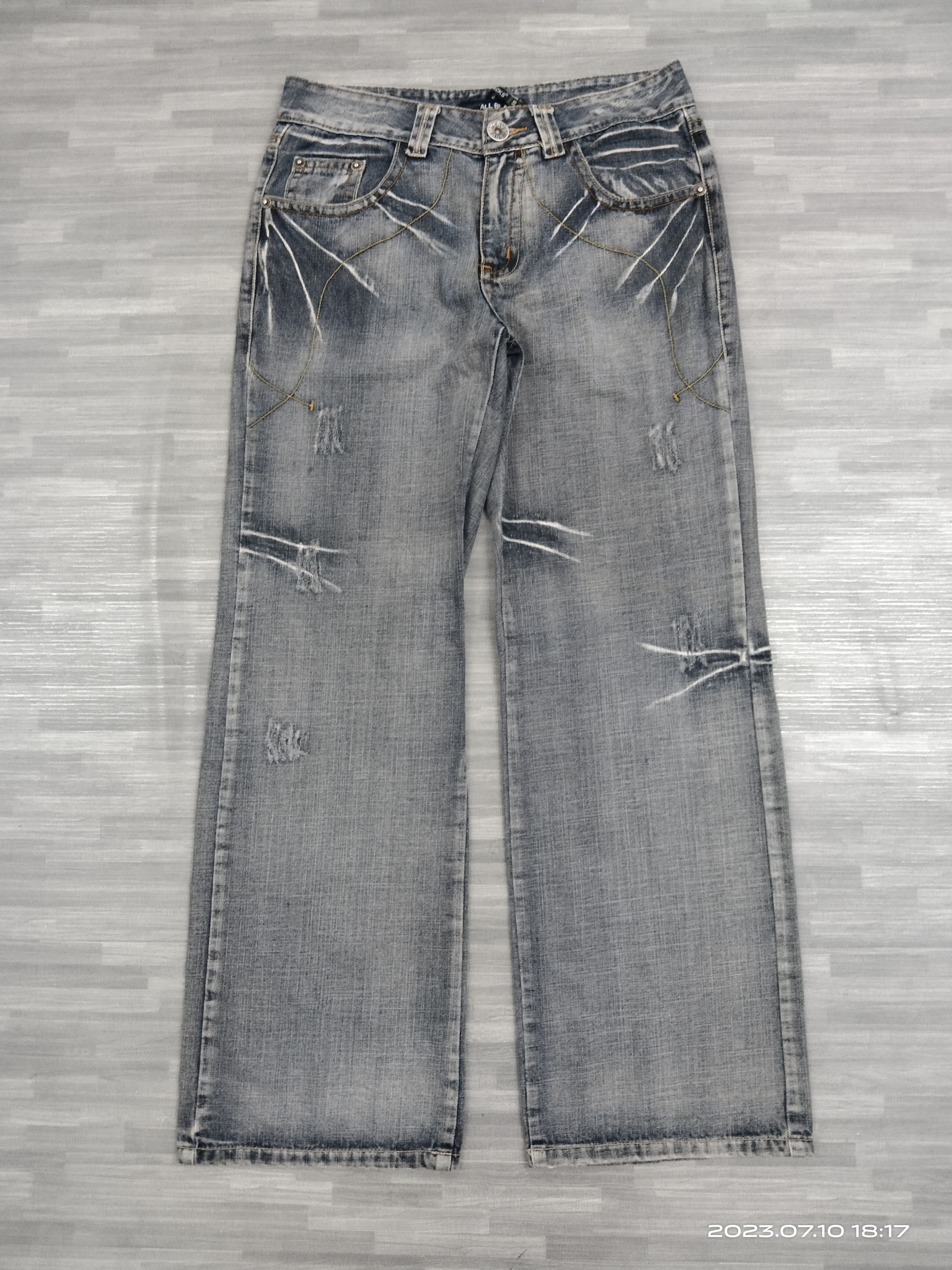 Japanese Brand BAGGY SICK ALL BLACK DENIM PANTS Size US 31 - 2 Thumbnail
